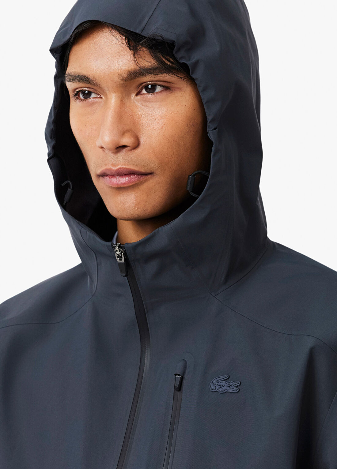 Lacoste Lacivert Kapüşonlu Erkek Yağmurluk görsel 2