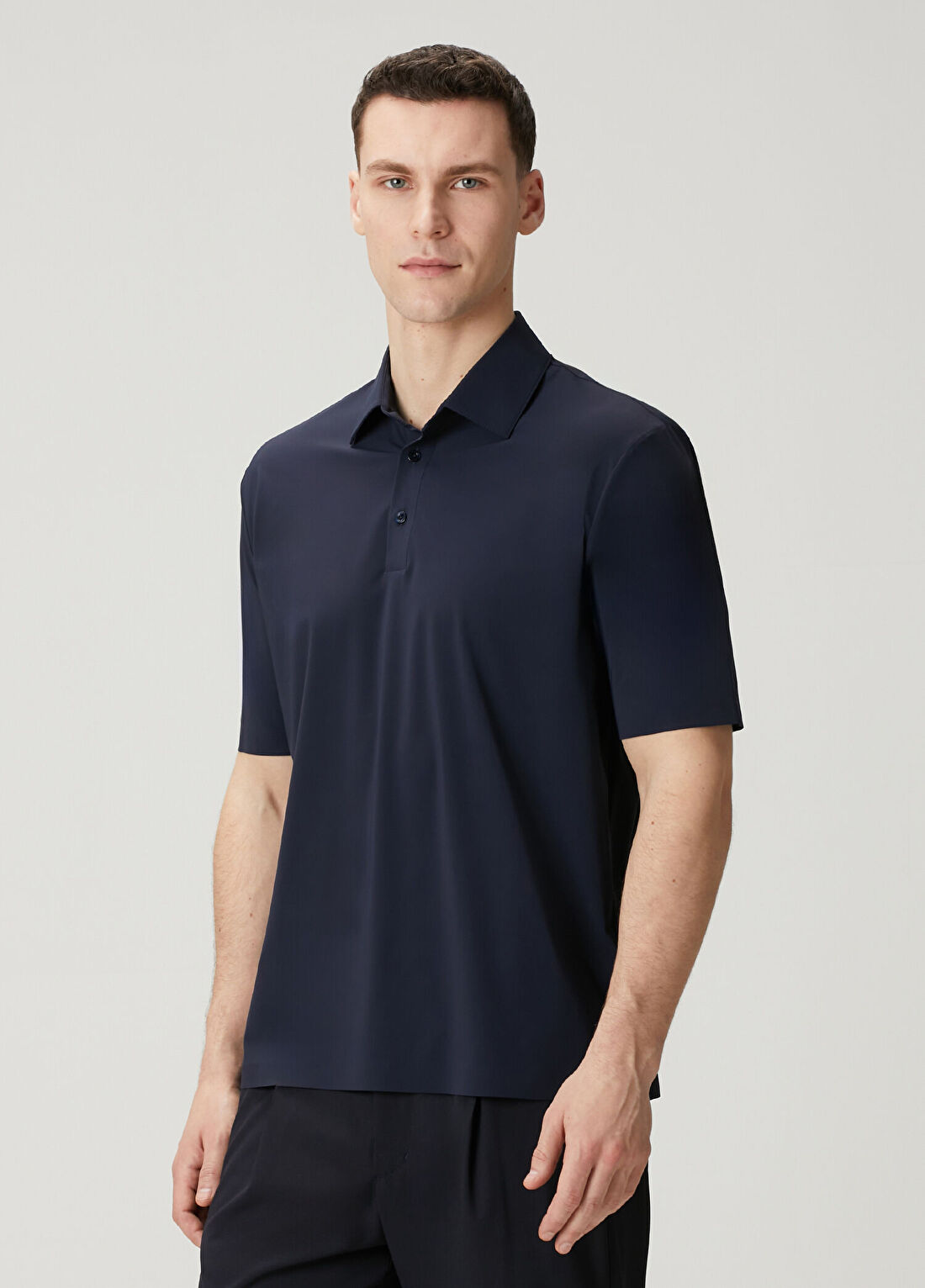 Herno Lacivert Polo Yaka T-shirt görsel 3