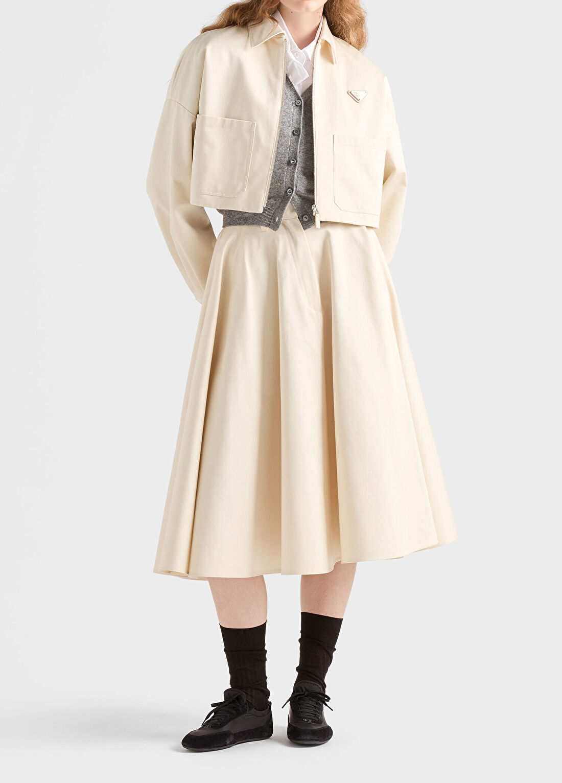 Prada Chino Midi Kloş Kadın Etek görsel 2