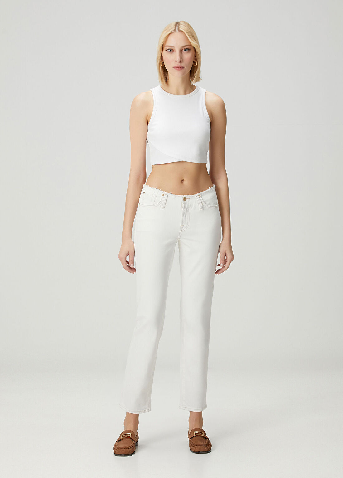 7 For All Mankind Krem Jean Pantolon