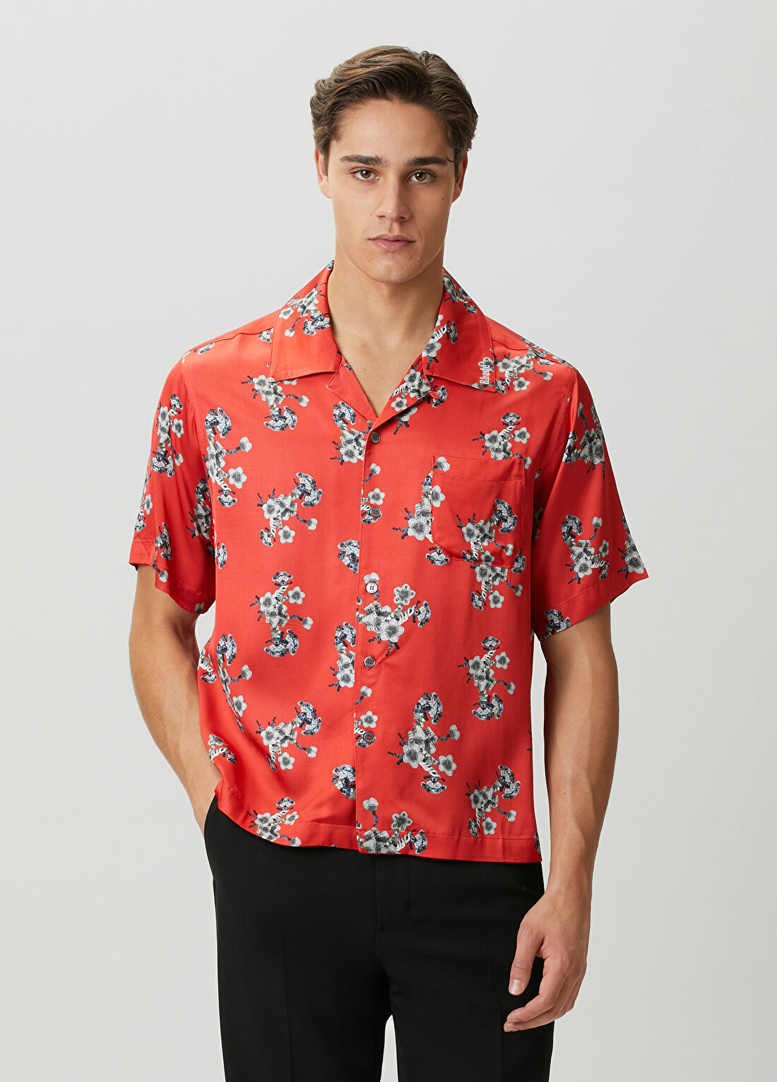 Rhude Turbo Floral Kırmızı Çiçekli Kısa Kollu Gömlek