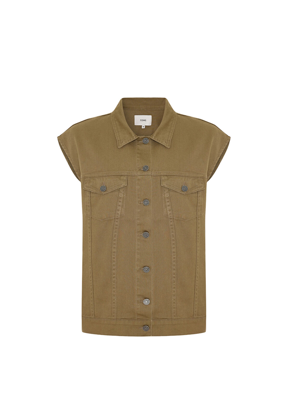 Rawe Parker Haki Denim Oversize Kadın Yelek