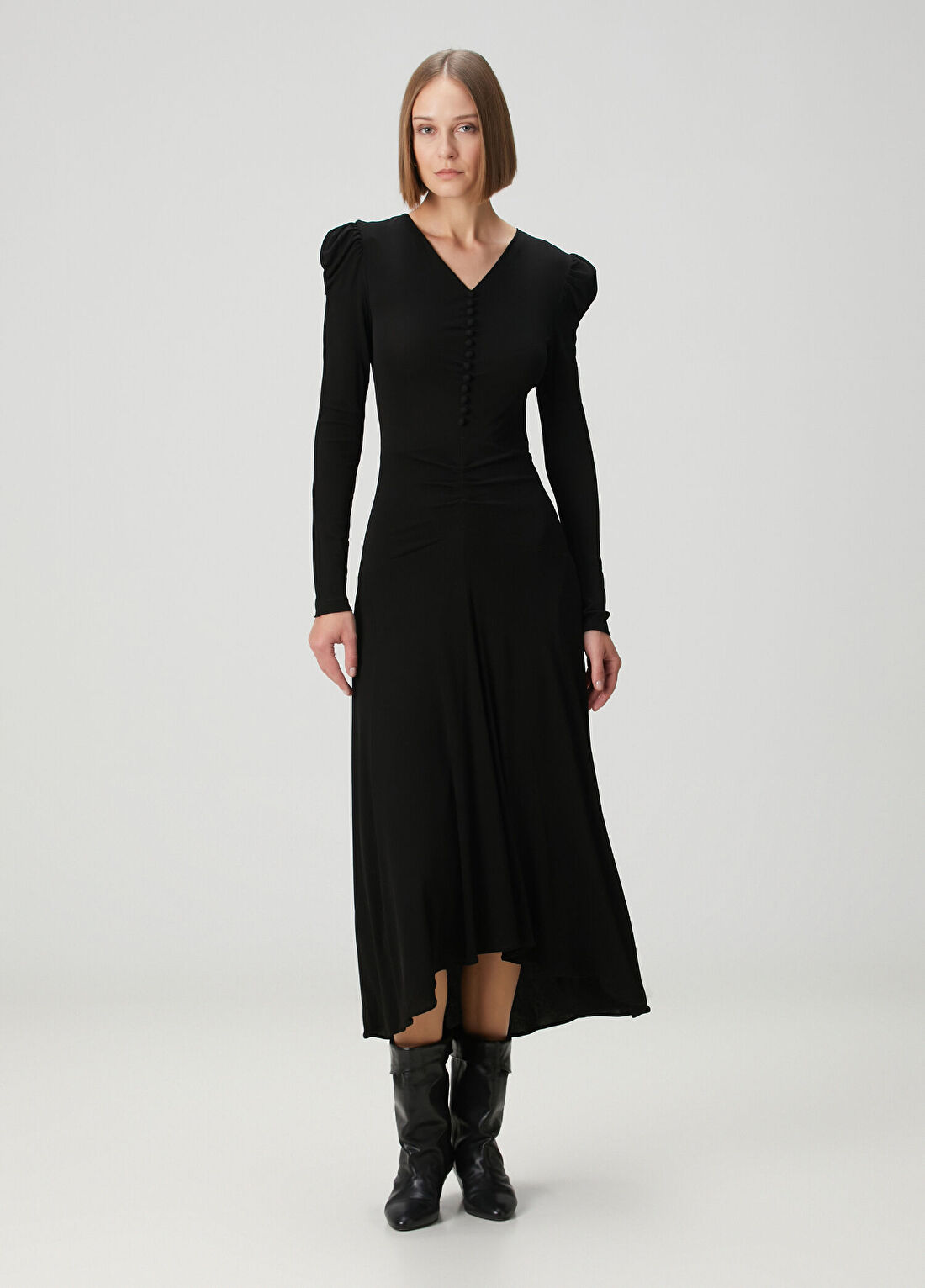 Isabel Marant Nejma Siyah Midi Elbise