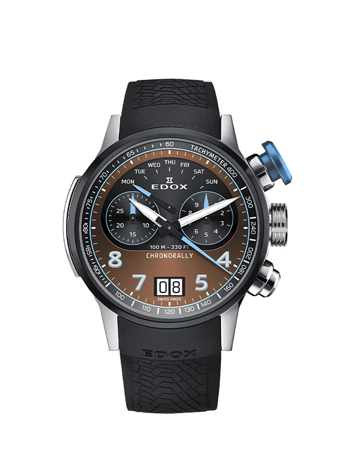 Edox 38003-TINBU-BRNBU Siyah Erkek Kol Saati