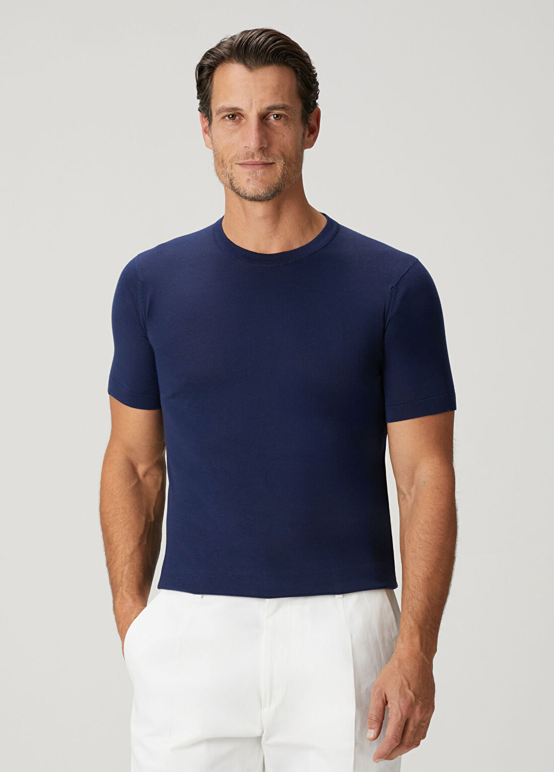John Smedley Lorca Açık Mavi Basic T-shirt