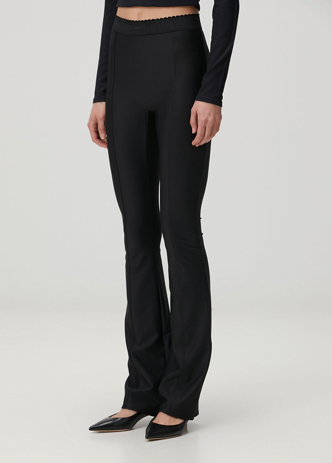 Skims Skinny Flare Siyah Pantolon görsel 3