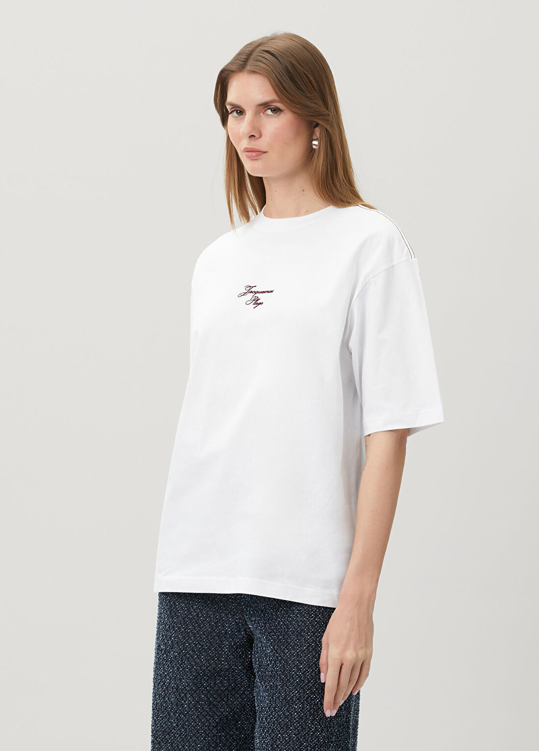 Jacquemus Beyaz Nakışlı T-shirt