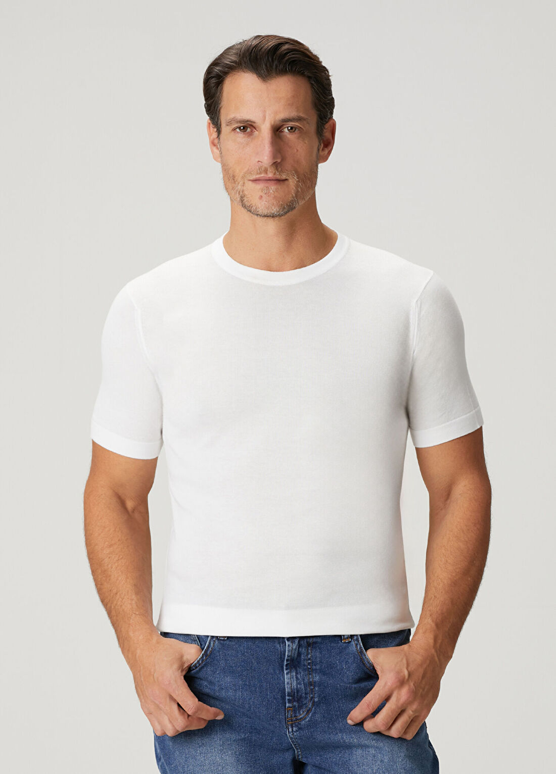 John Smedley Lorca Beyaz Basic T-shirt
