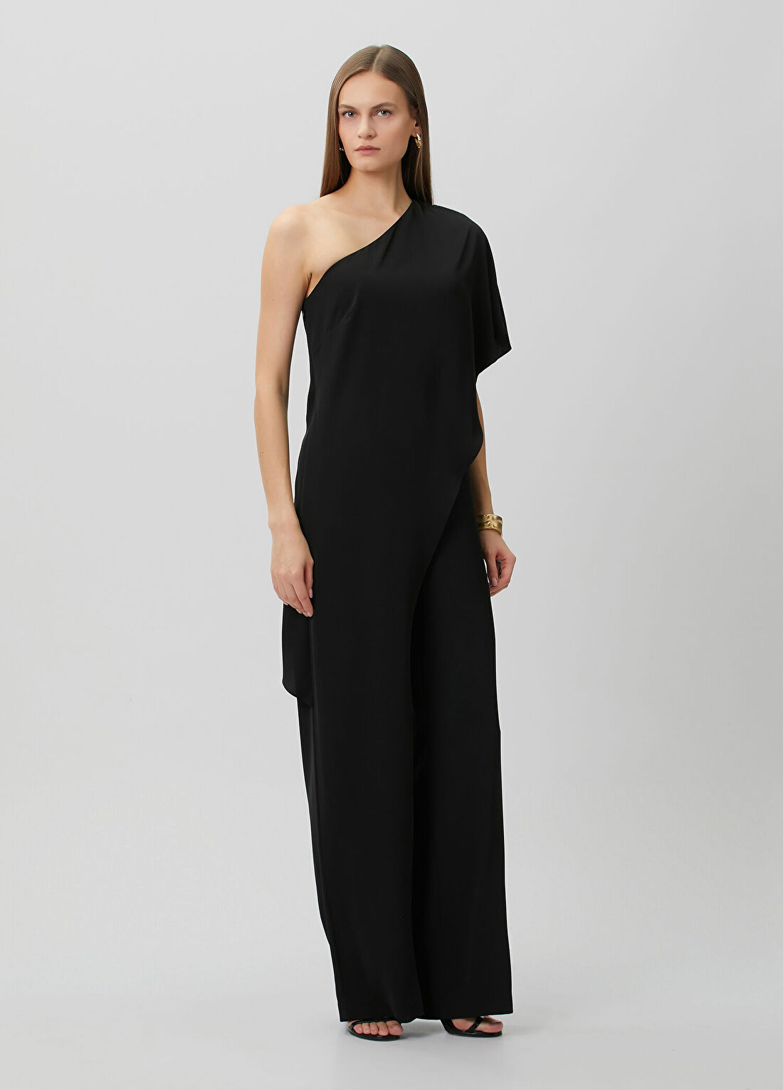 Lauren Ralph Lauren April Siyah Pelerin Detaylı Tulum görsel 2