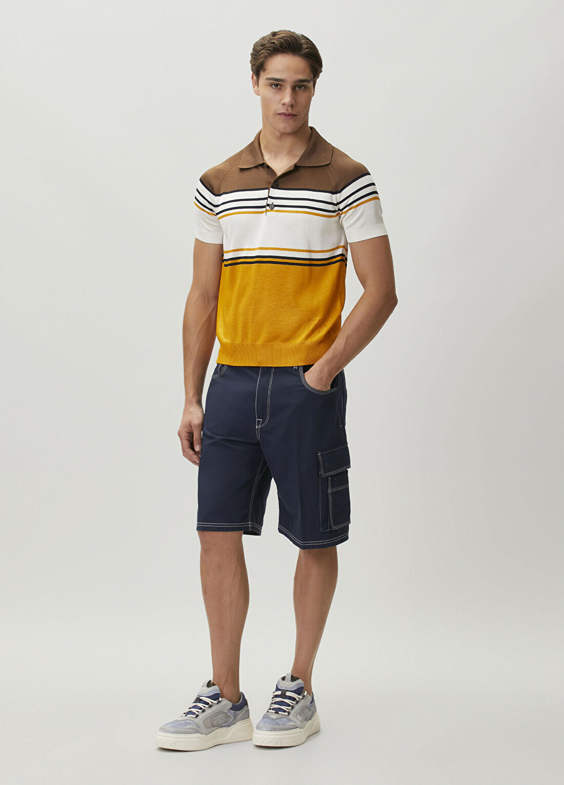 Fendi Lacivert Denim Bermuda
