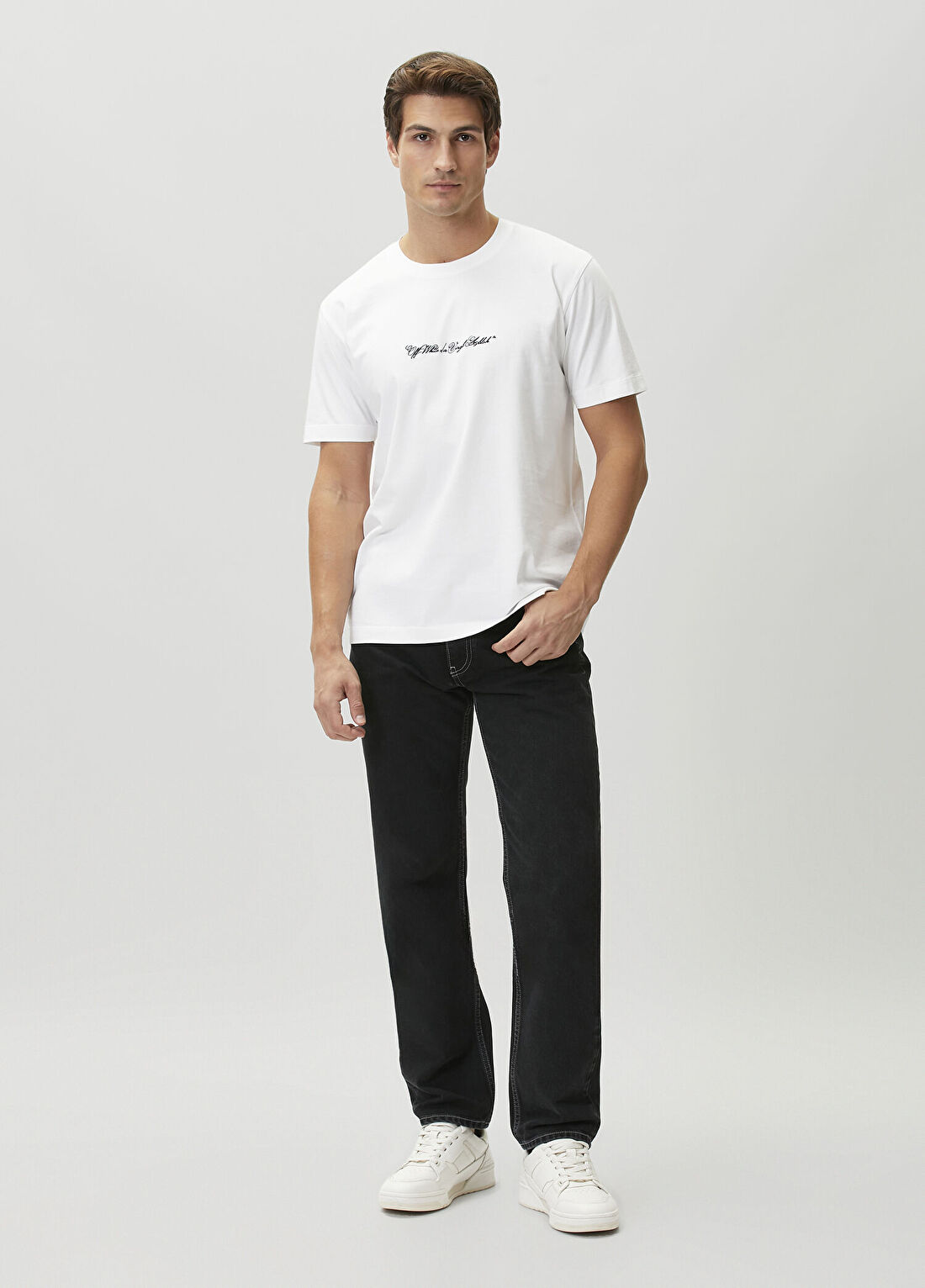 Off-White Tapered Fit Siyah Jean Pantolon