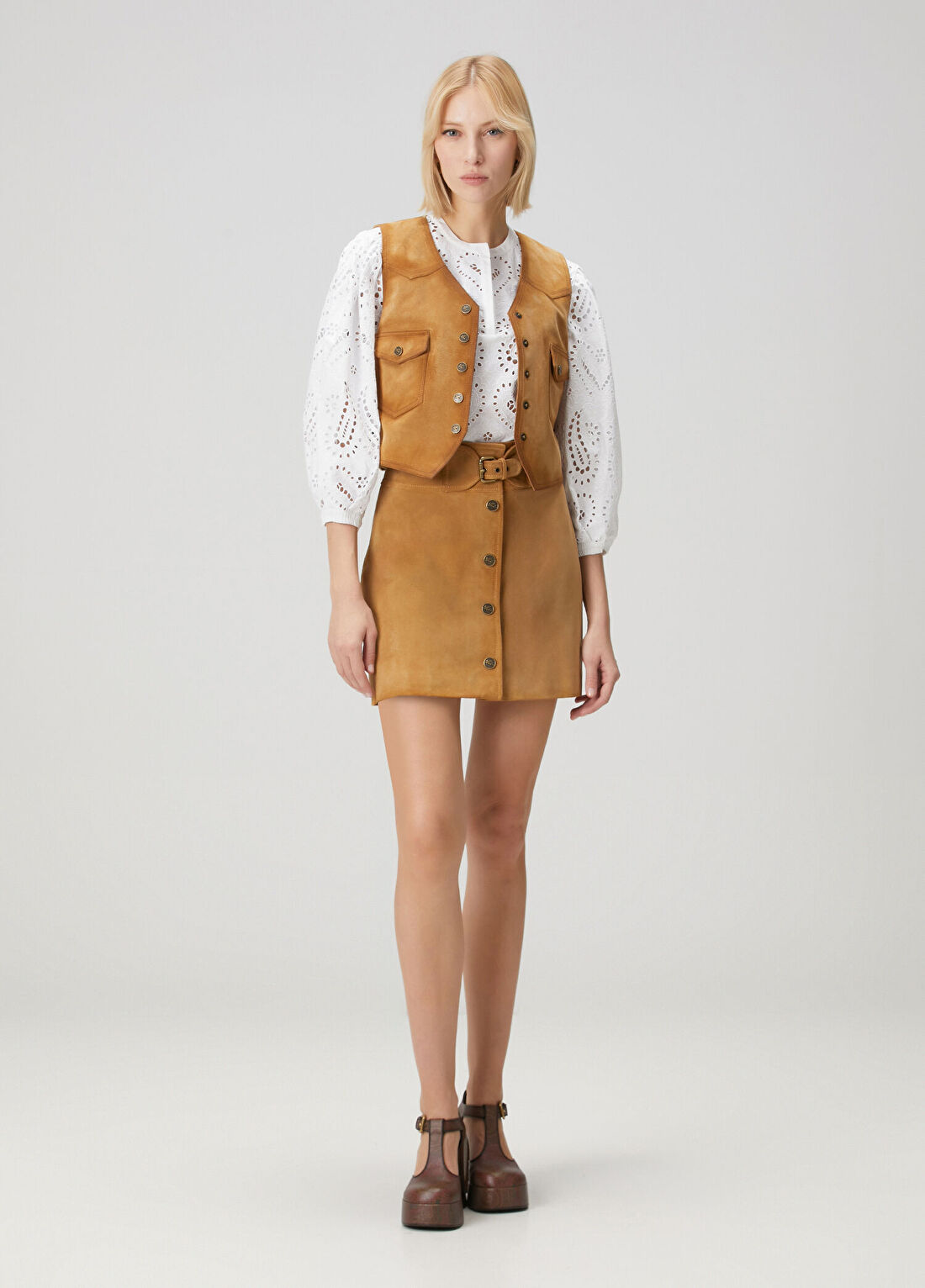 Etro Taba Mini Süet Etek