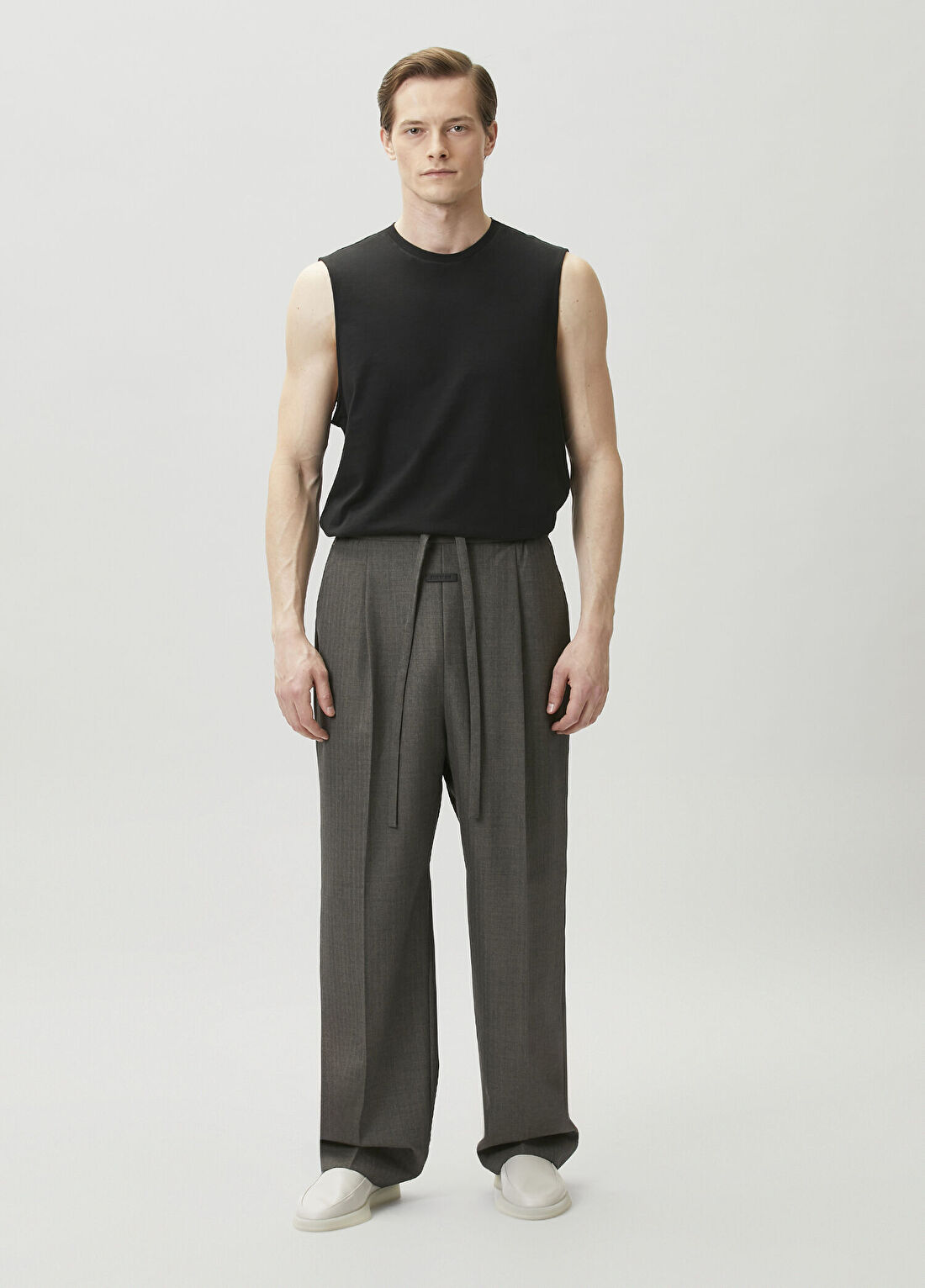 Fear Of God Gri Beli Kordonlu Pilili Yün Pantolon