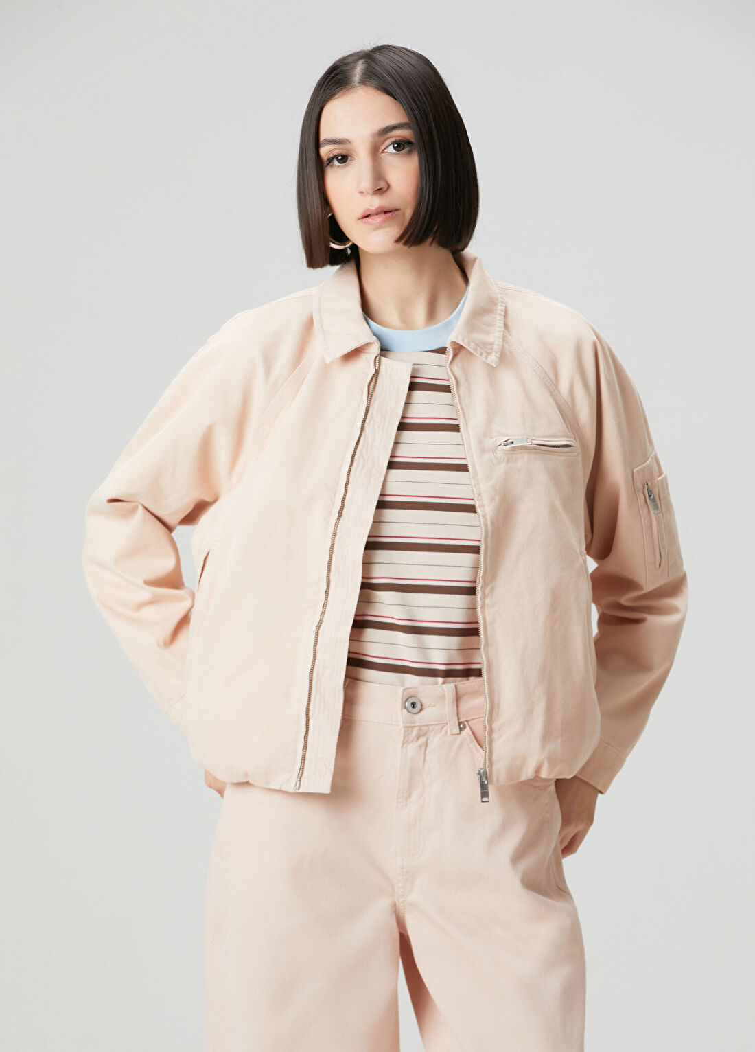 Academia Açık Pembe Denim Mont