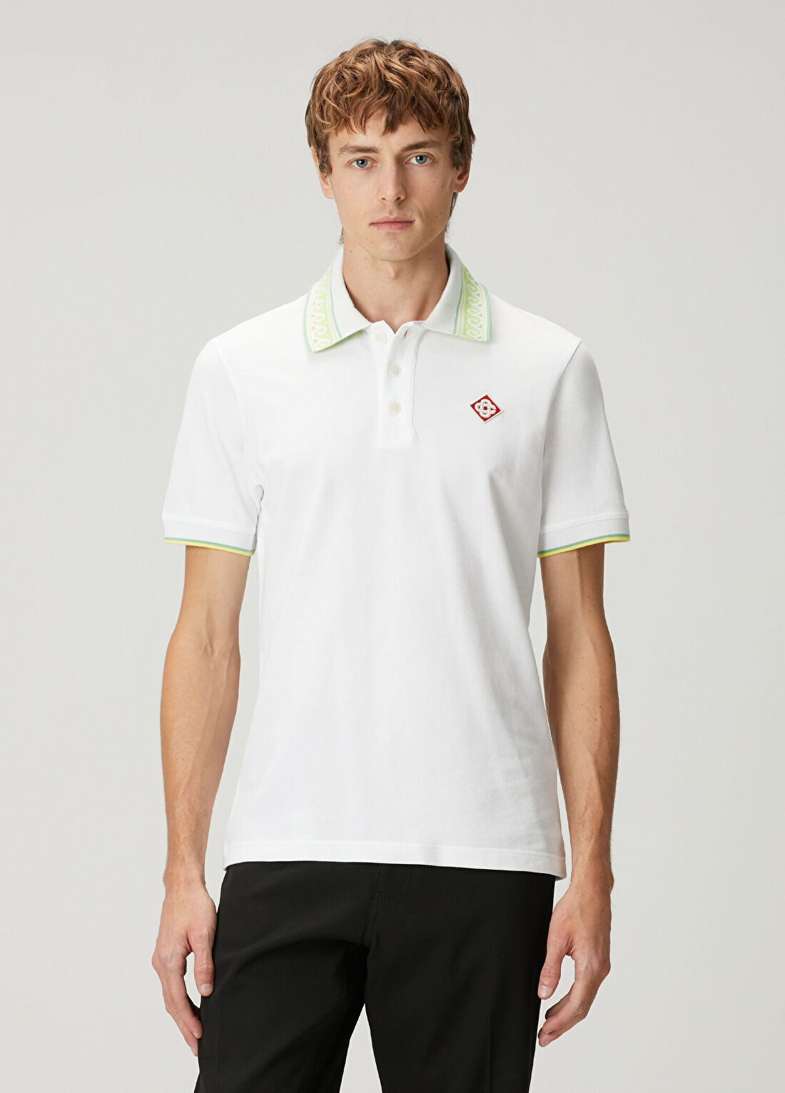 Casablanca Beyaz Polo Yaka T-shirt