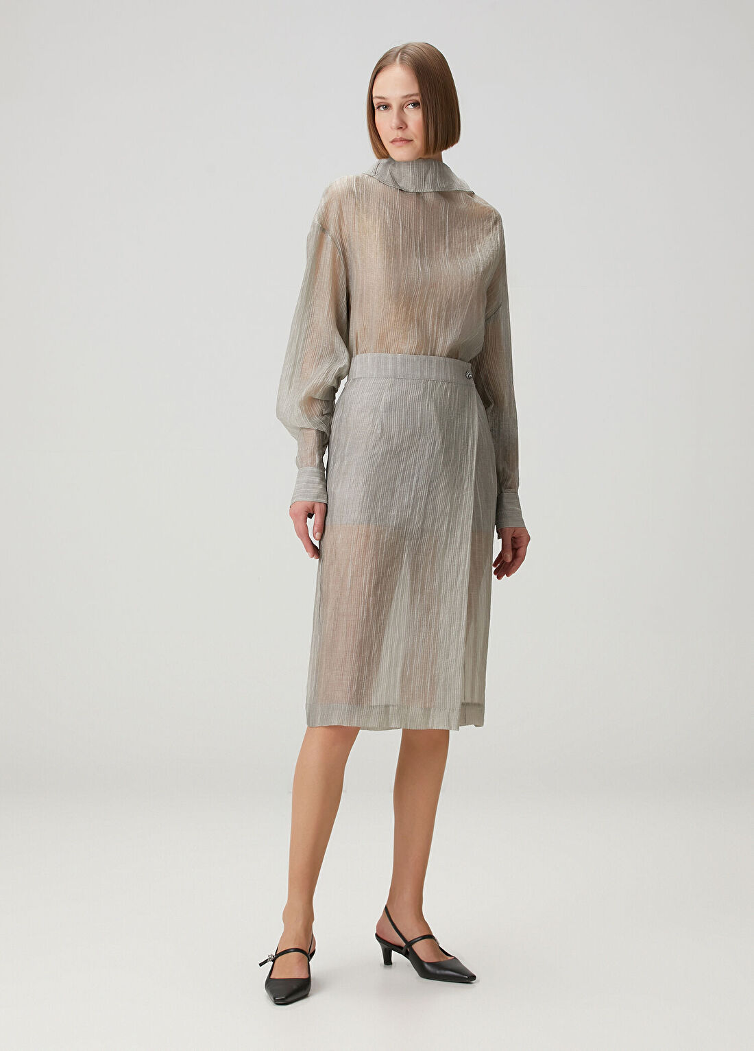 The Garment Delfi Gri Bluz görsel 2