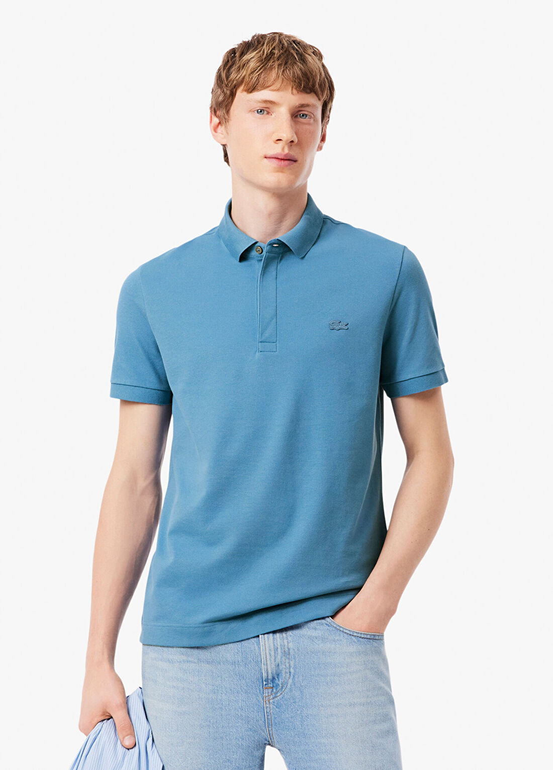 Lacoste Paris Mavi Polo Yaka Regular Fit Kısa Kollu Erkek T-shirt