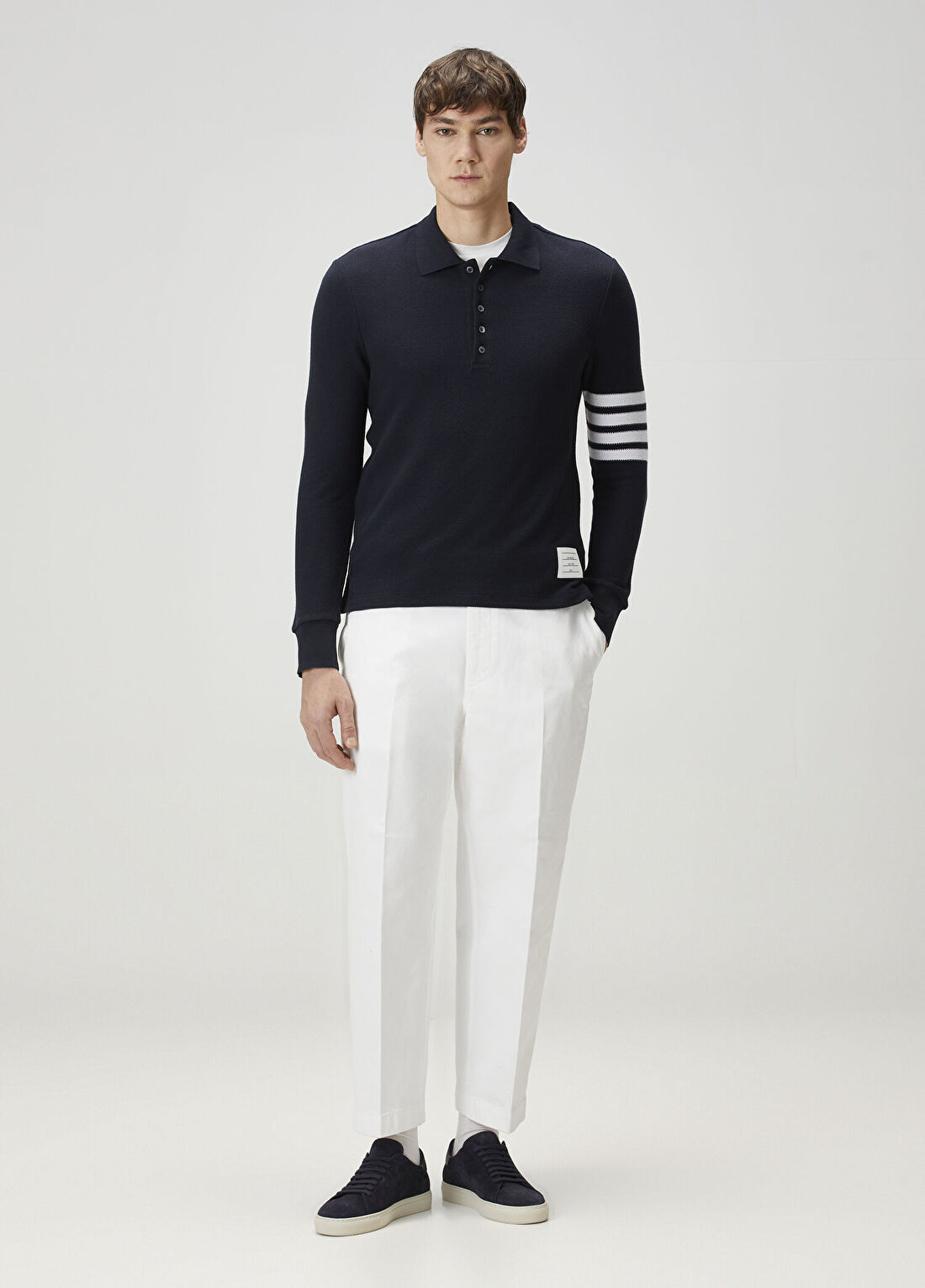 Thom Browne Lacivert Uzun Kollu Polo T-shirt görsel 2