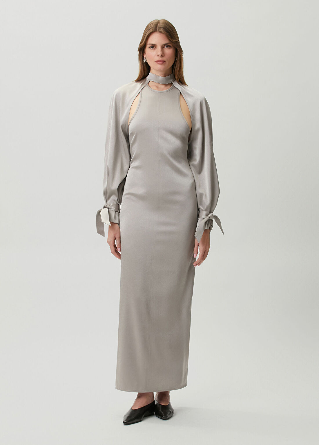 Nanushka Himani Silver Bolero Detaylı Maksi Elbise