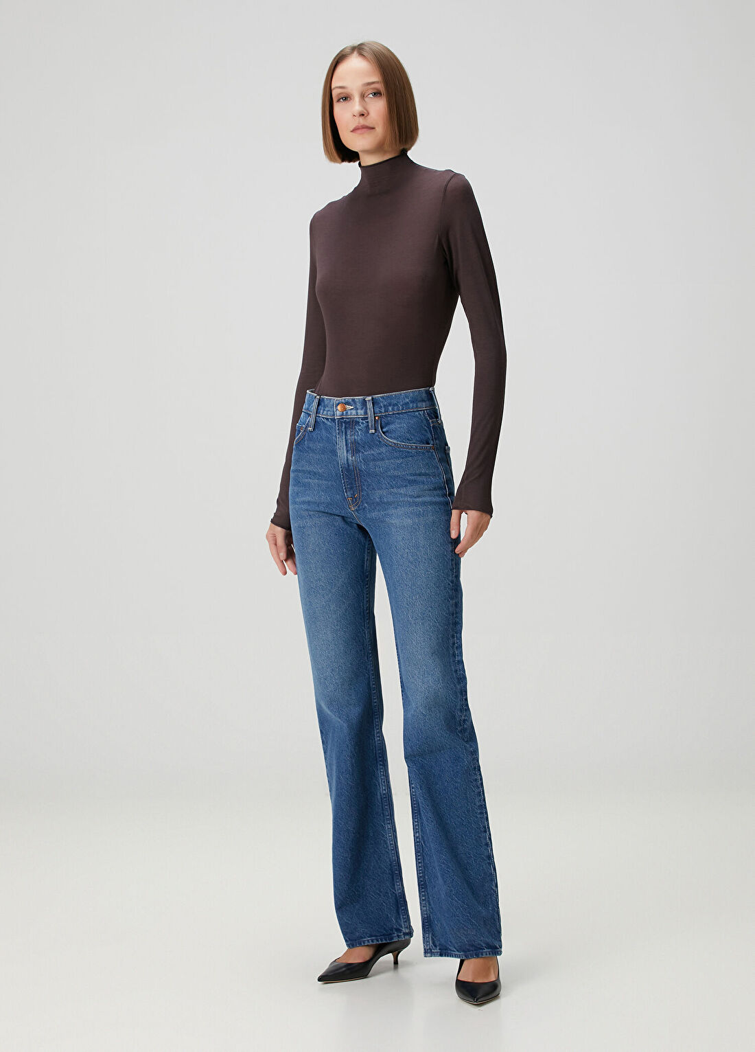 Skims Long Sleeve Turtleneck Bordo Body görsel 2
