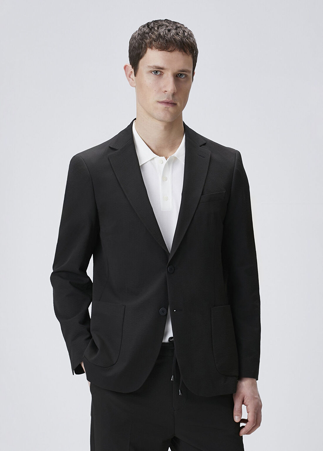 Network Slim Fit Siyah Çizgili Takım Elbise görsel 4