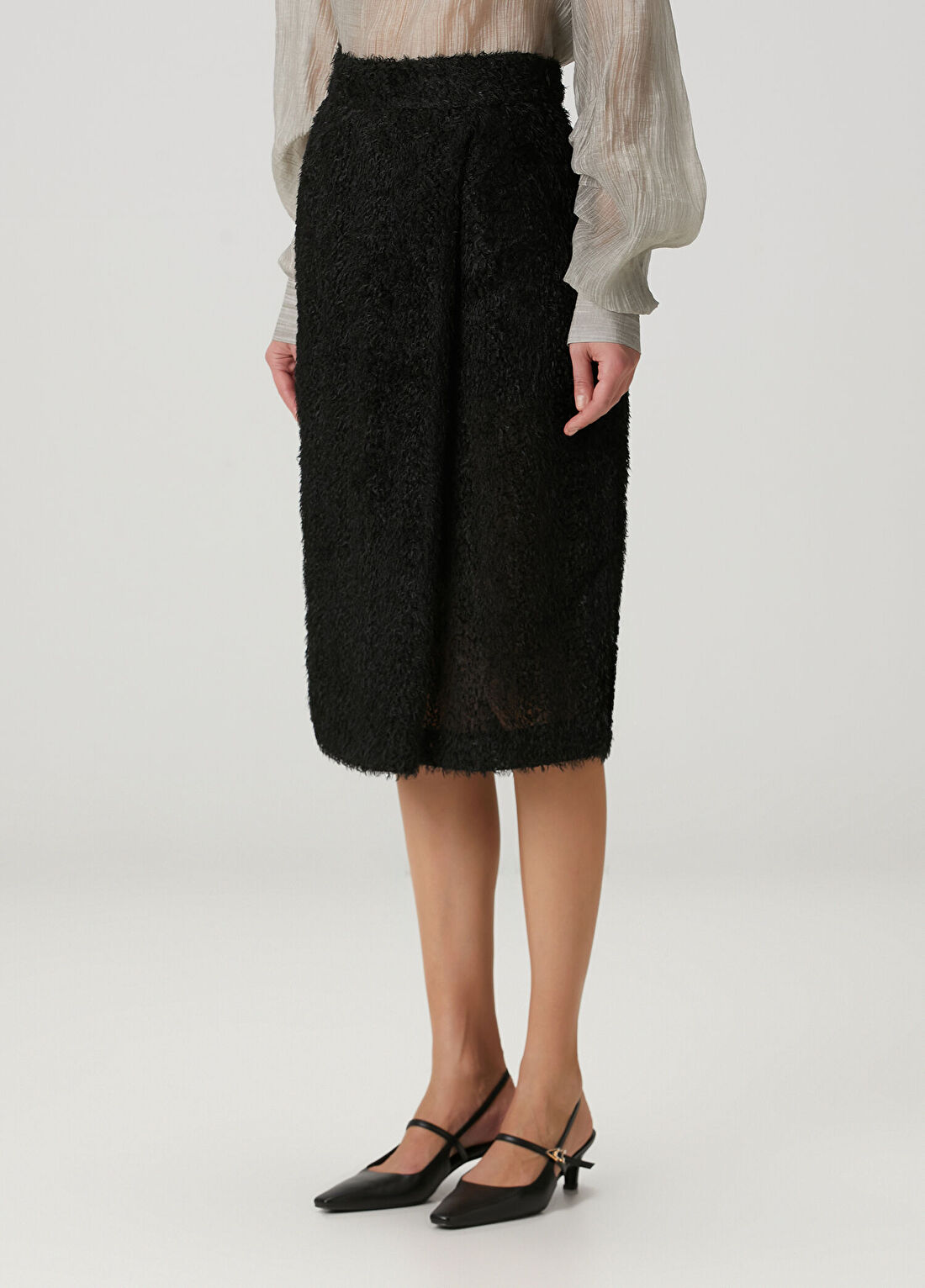 The Garment Lela Siyah Midi Etek görsel 4
