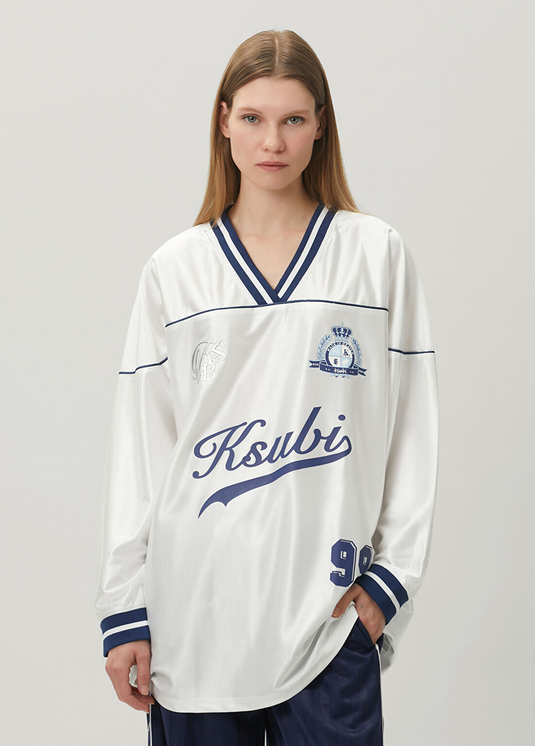 KSUBI Teamster Lacivert Beyaz Uzun Kol T-shirt