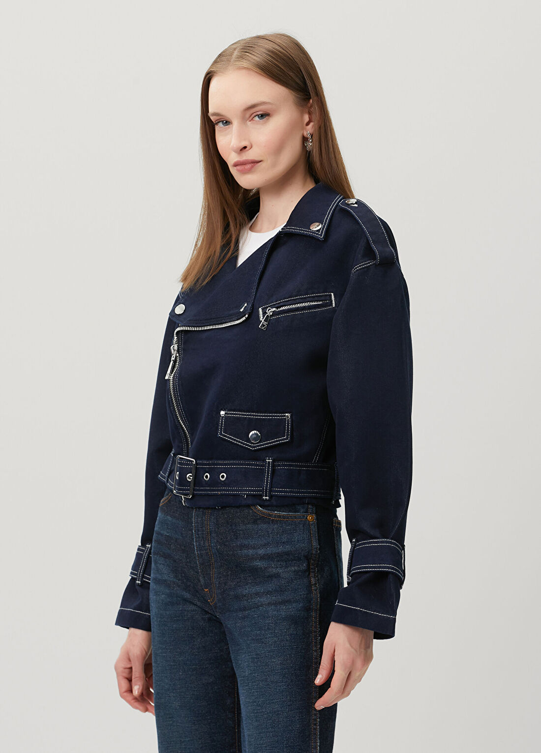 Guess Florence Lacivert Denim Ceket