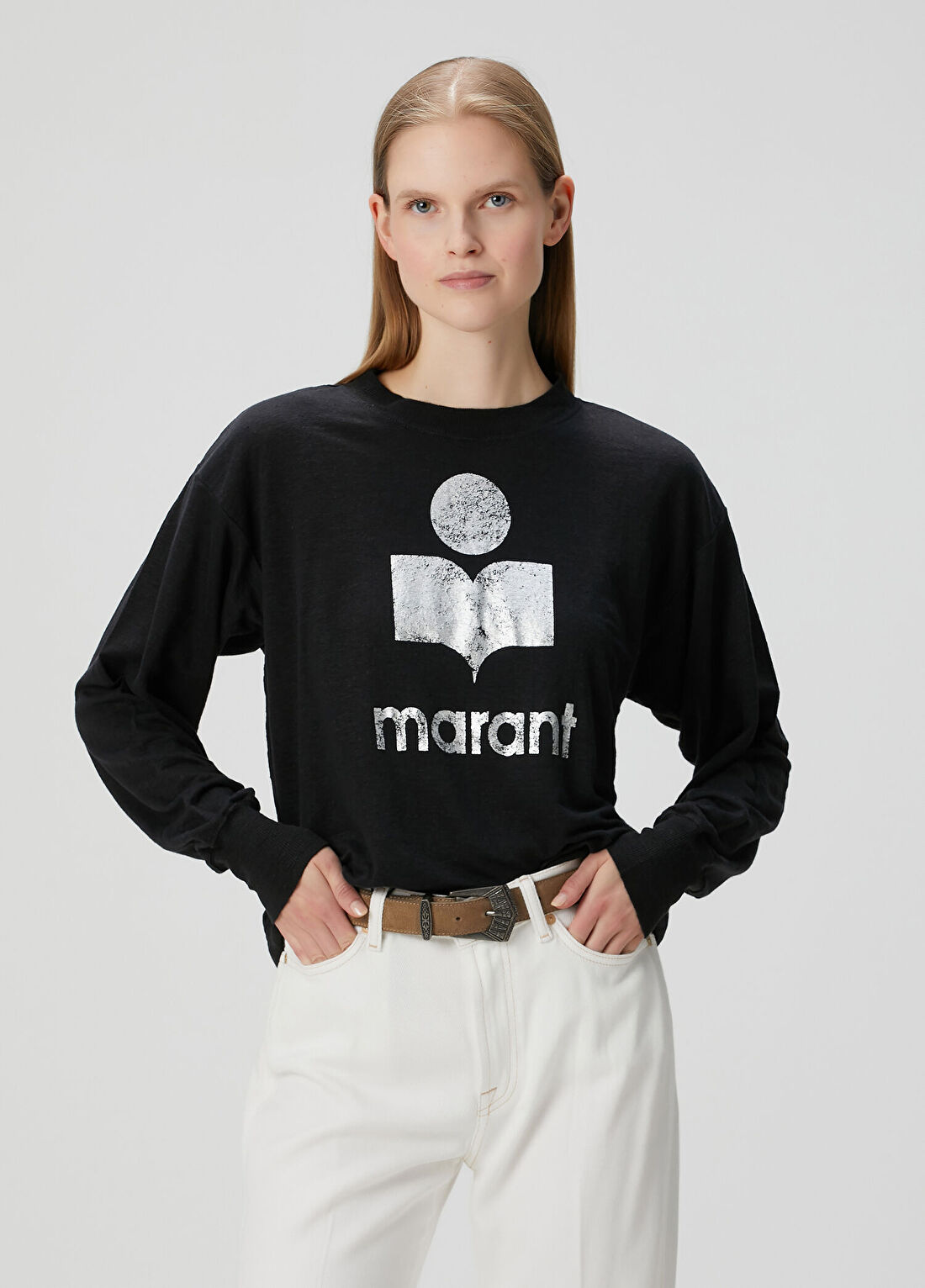Marant Etoile Klowia Siyah Keten Sweatshirt