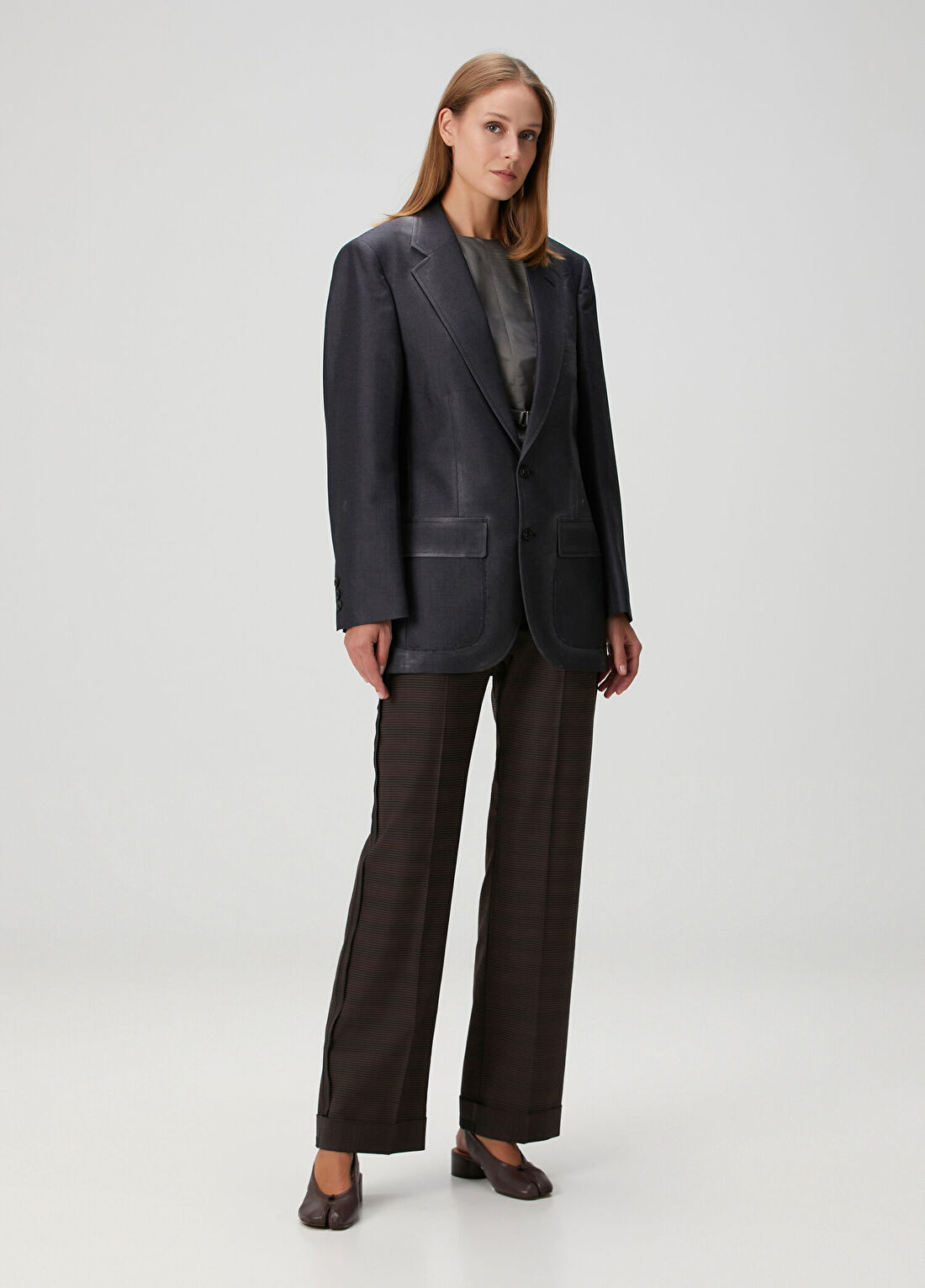 Maison Margiela Antrasit Yün Blazer görsel 2