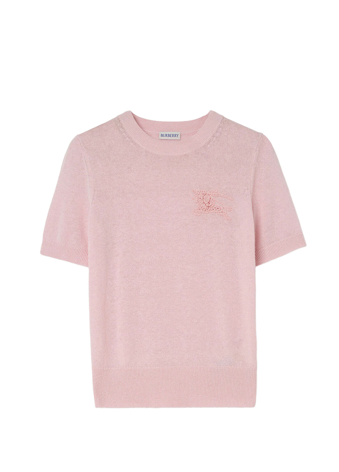 Burberry Ekd Pembe Triko Kısa Kollu Kadın Kazak
