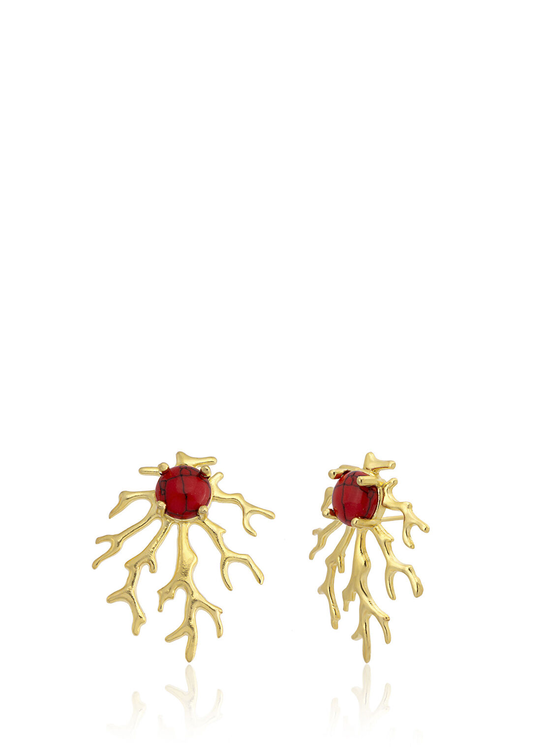 Milou Jewelry Coral 22 Ayar Altın Kaplama Kadın Küpe