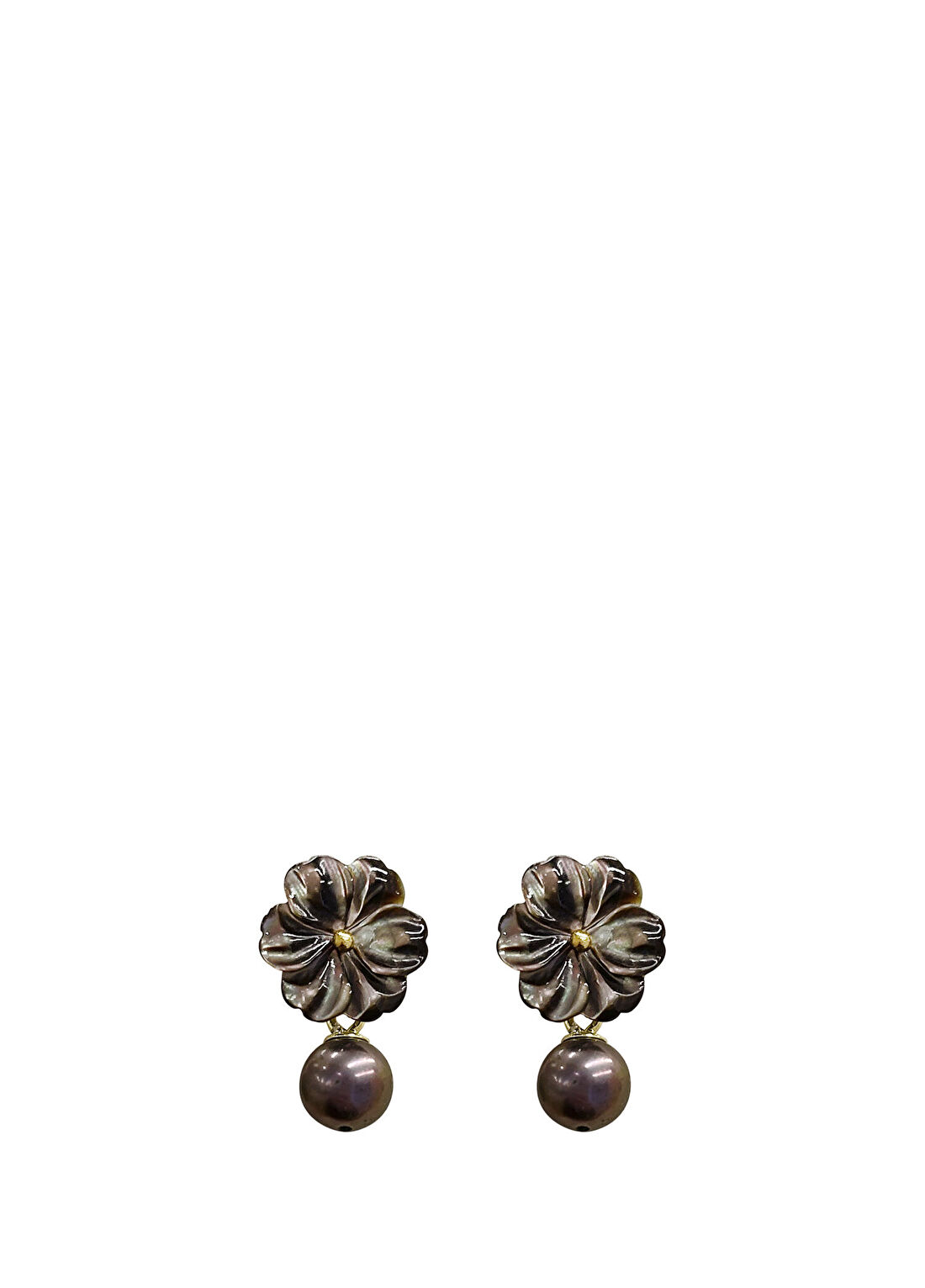 Alegoria Jewellery Cleito Siyah İnci 24 Ayar Altın Kaplama 925 Ayar Gümüş Kadın Küpe