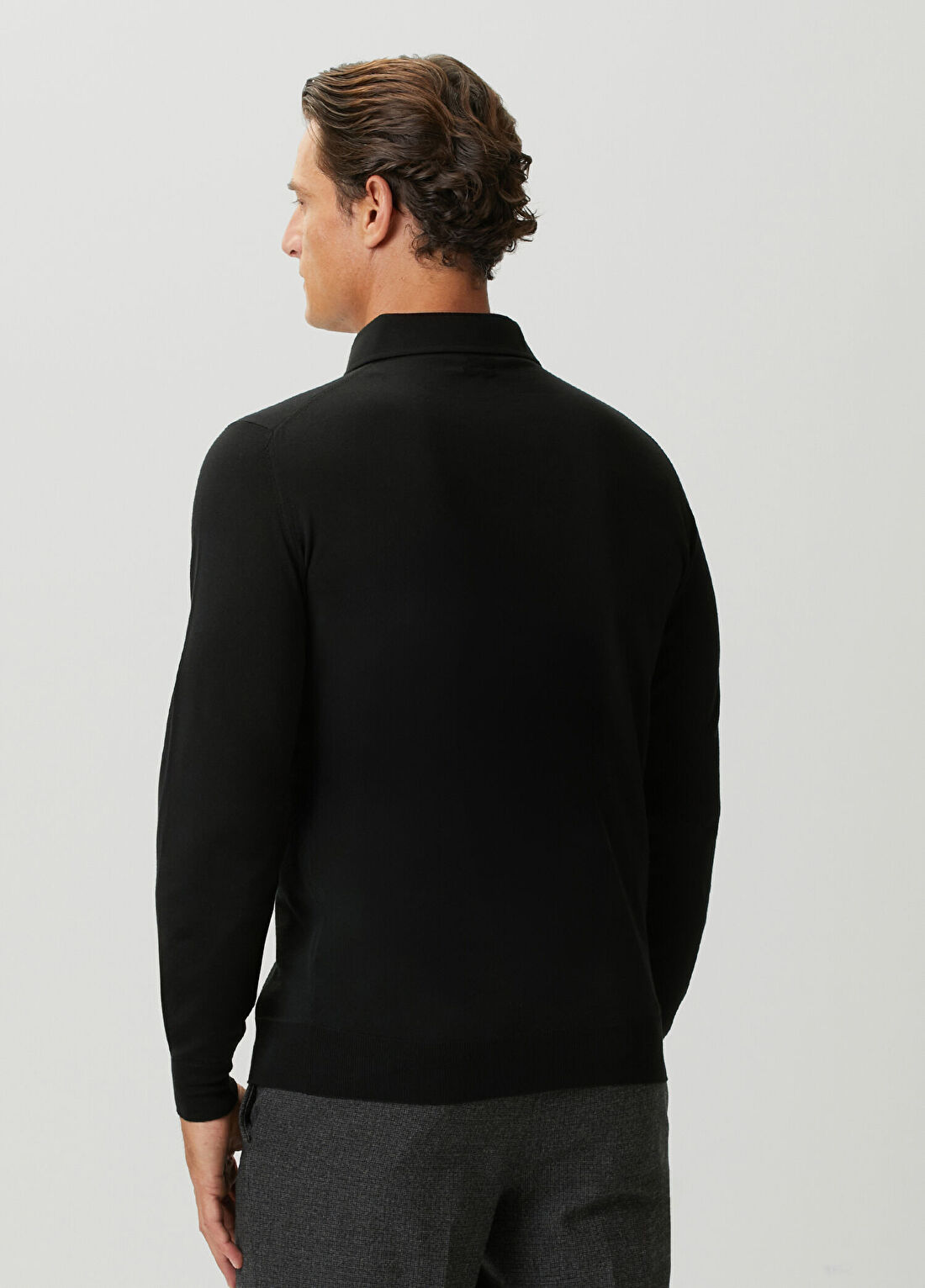 Lardini Siyah Polo Yaka Yün Triko görsel 4