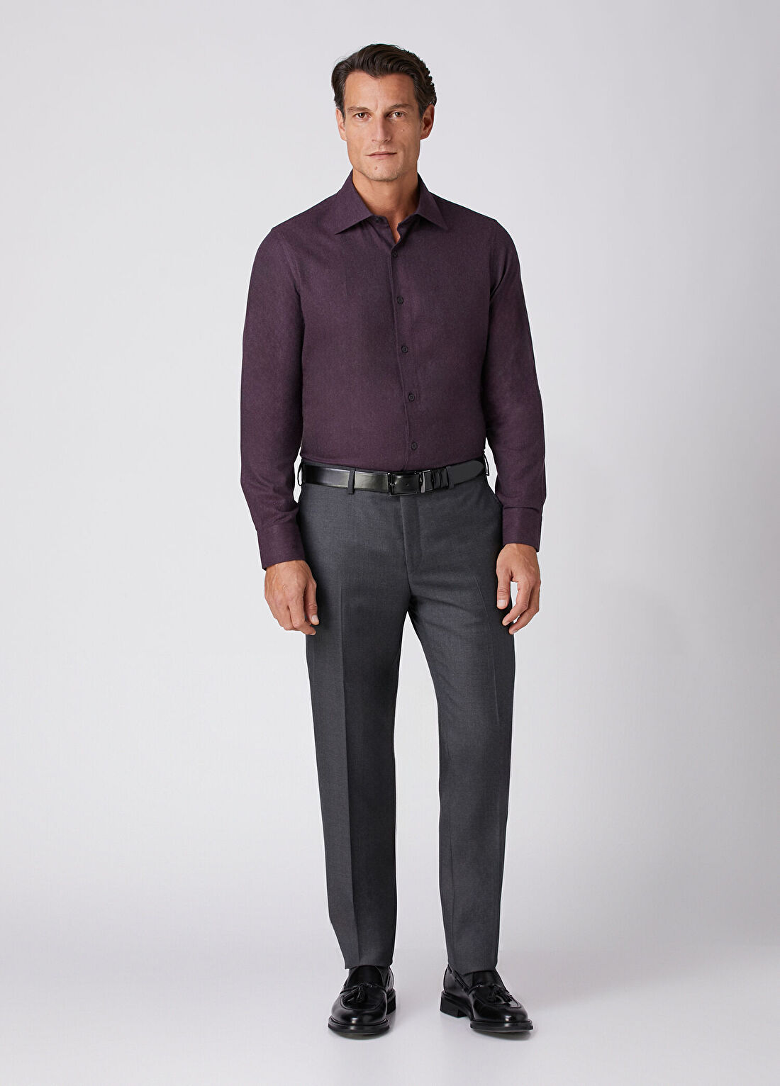 Beymen Collection Comfort Fit Mürdüm Klasik Yaka Gömlek görsel 3