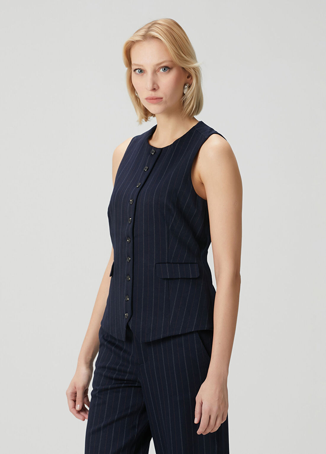 Rag&Bone Lacivert Çizgili Yelek görsel 3
