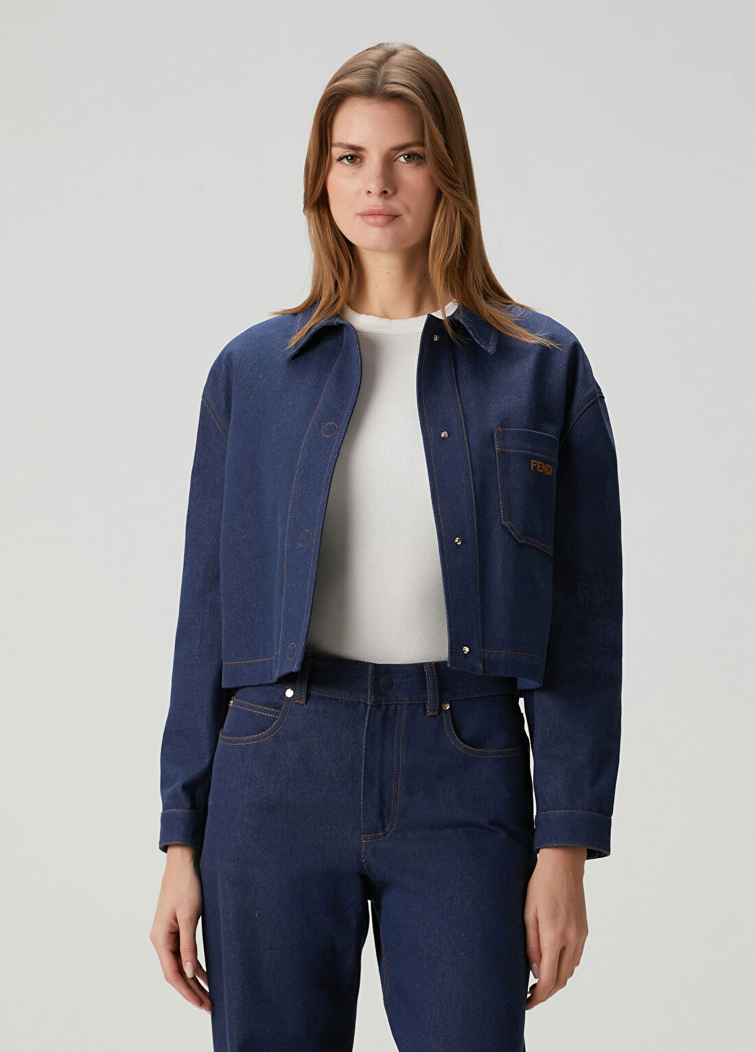 Fendi Lacivert Denim Ceket