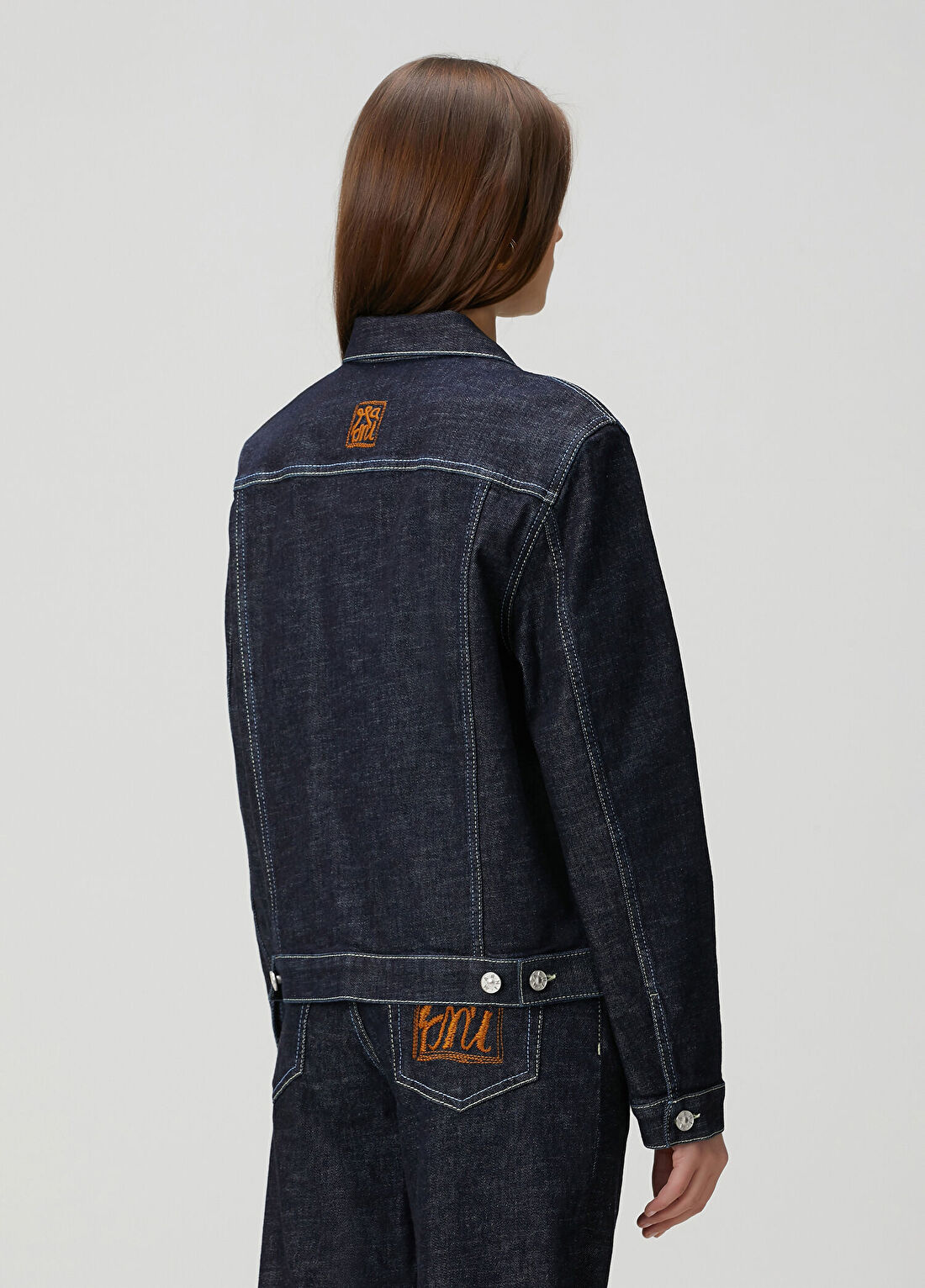 Marni Lacivert Dikiş Detaylı Denim Ceket görsel 4