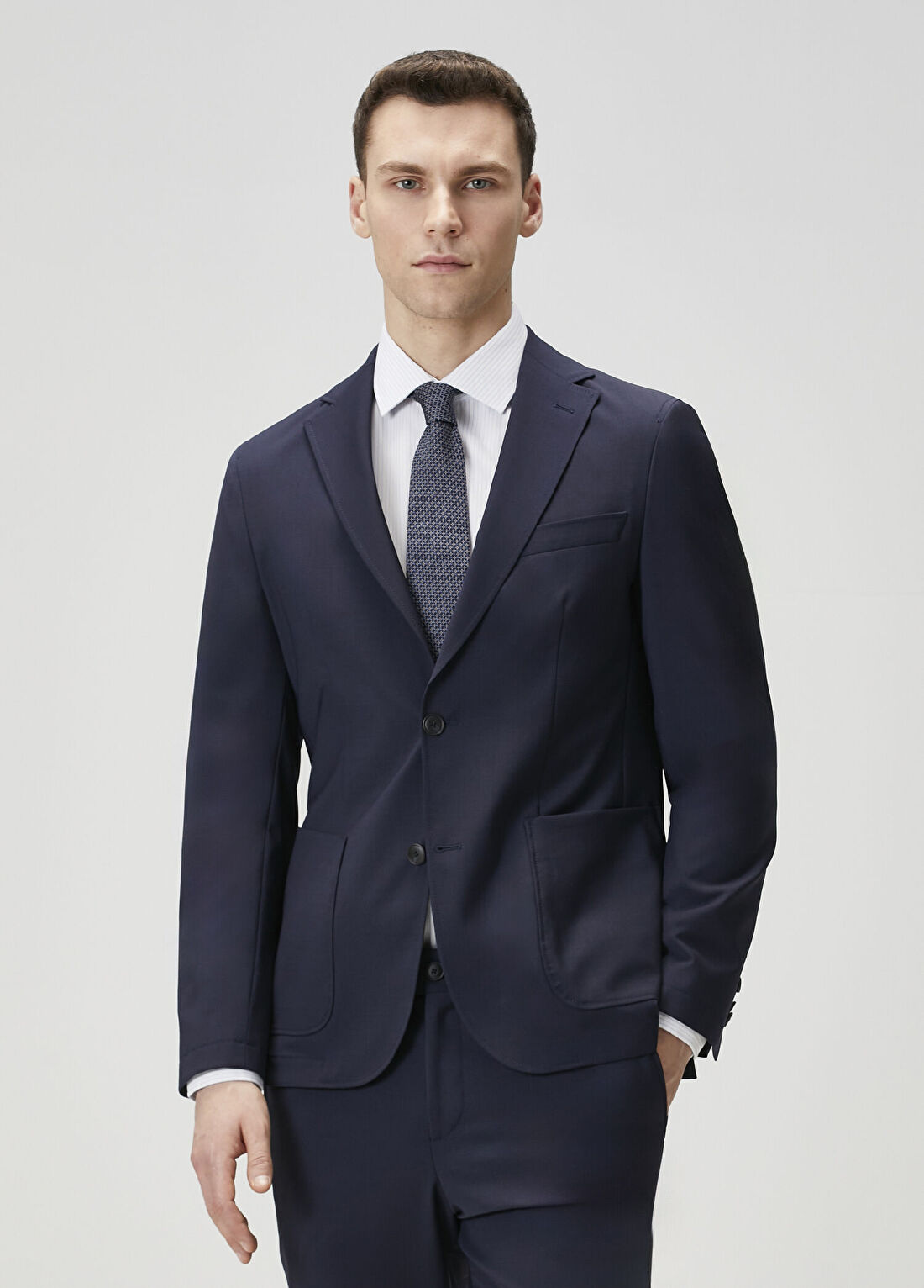 Boss Slim Fit Lacivert Yün Ceket