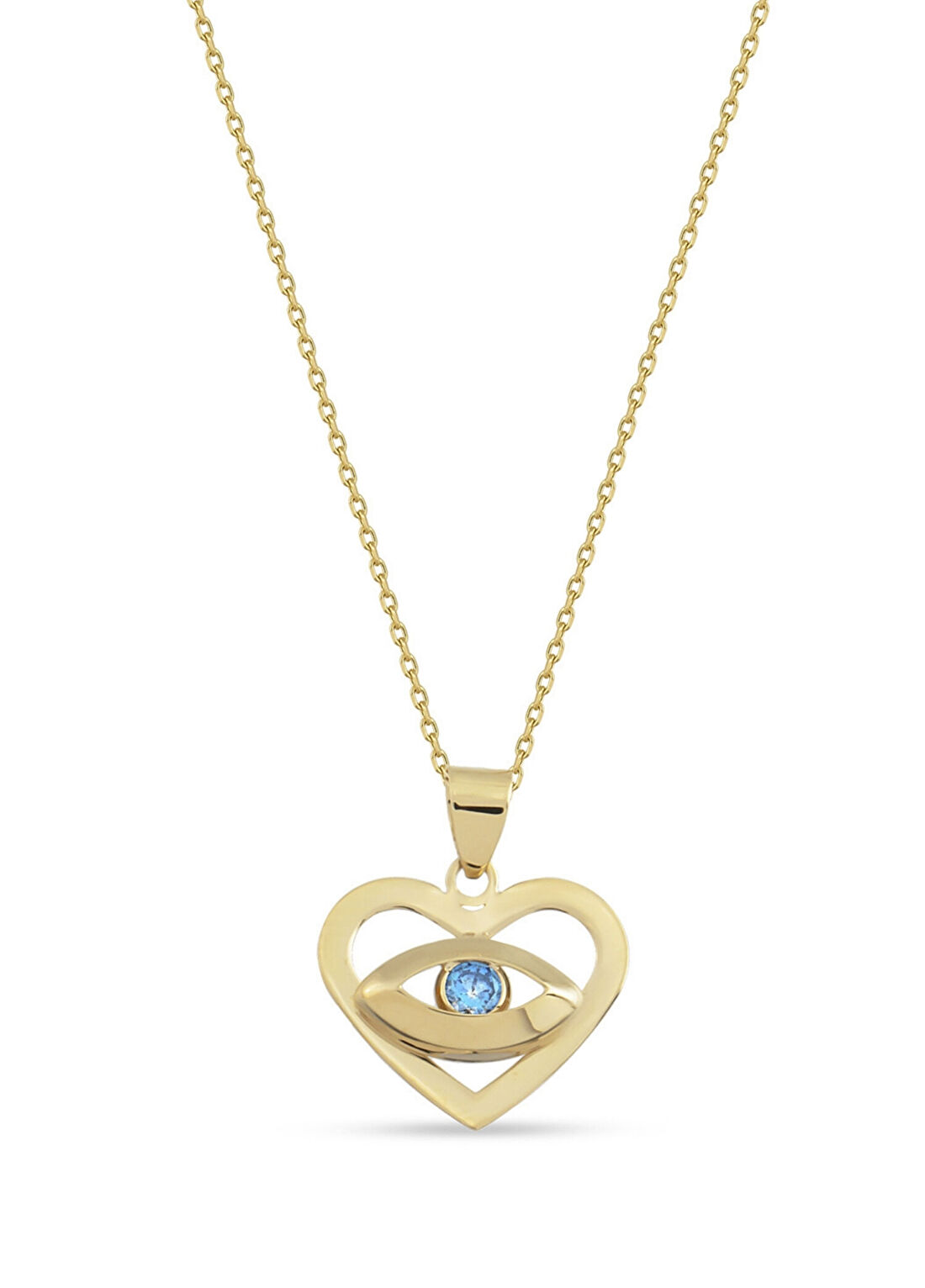 Orena Jewelry Heart Eye 14 Ayar Altın Kadın Kolye