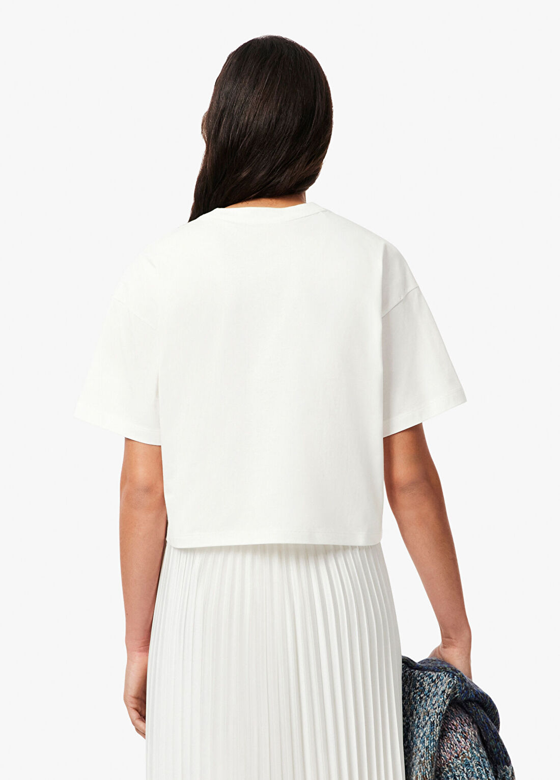 Lacoste Beyaz Relaxed Fit Bisiklet Yaka Kısa Kollu Kadın T-Shirt görsel 3