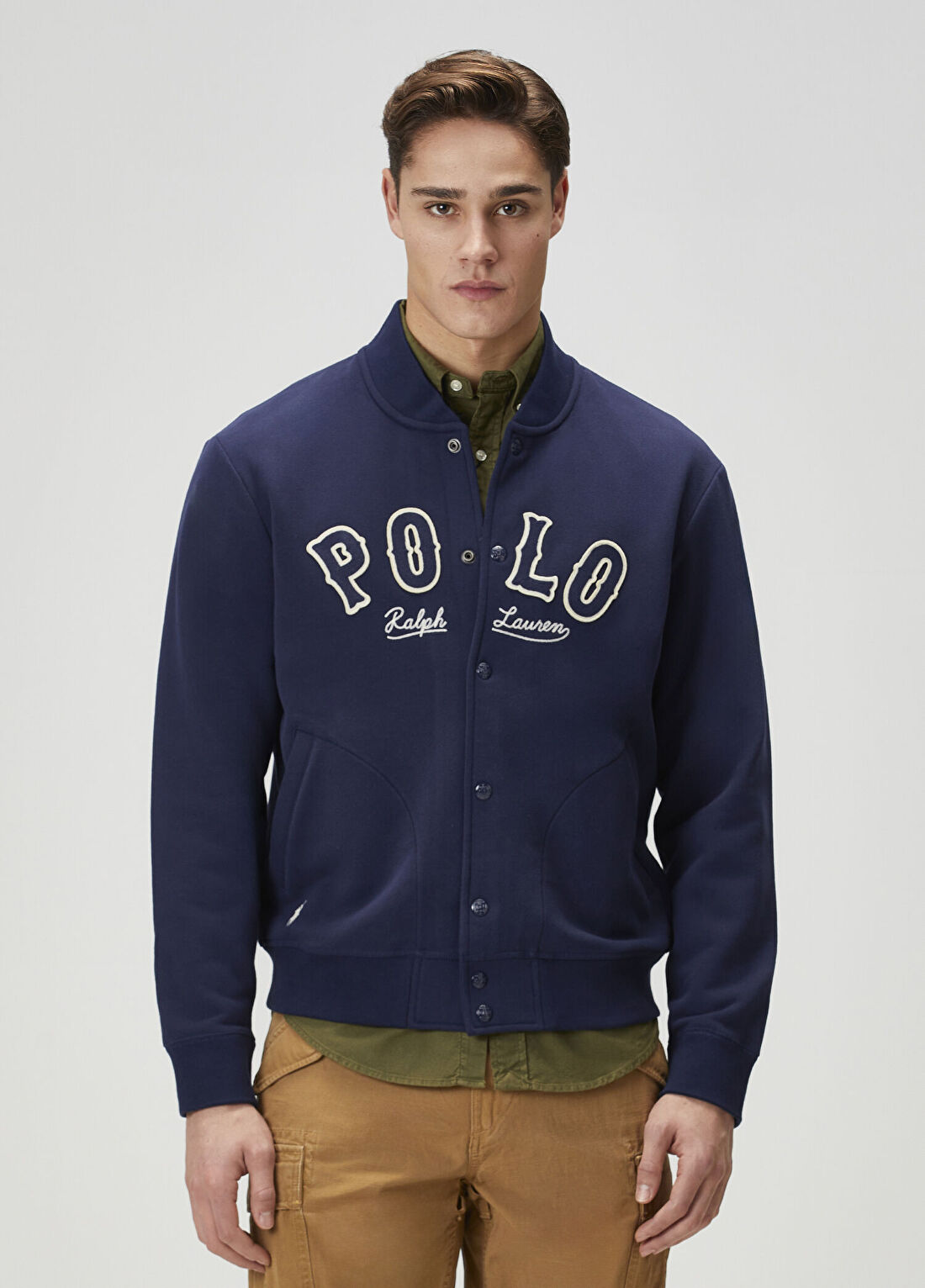 Polo Ralph Lauren Lacivert Logo Detaylı Fleece Sweatshirt
