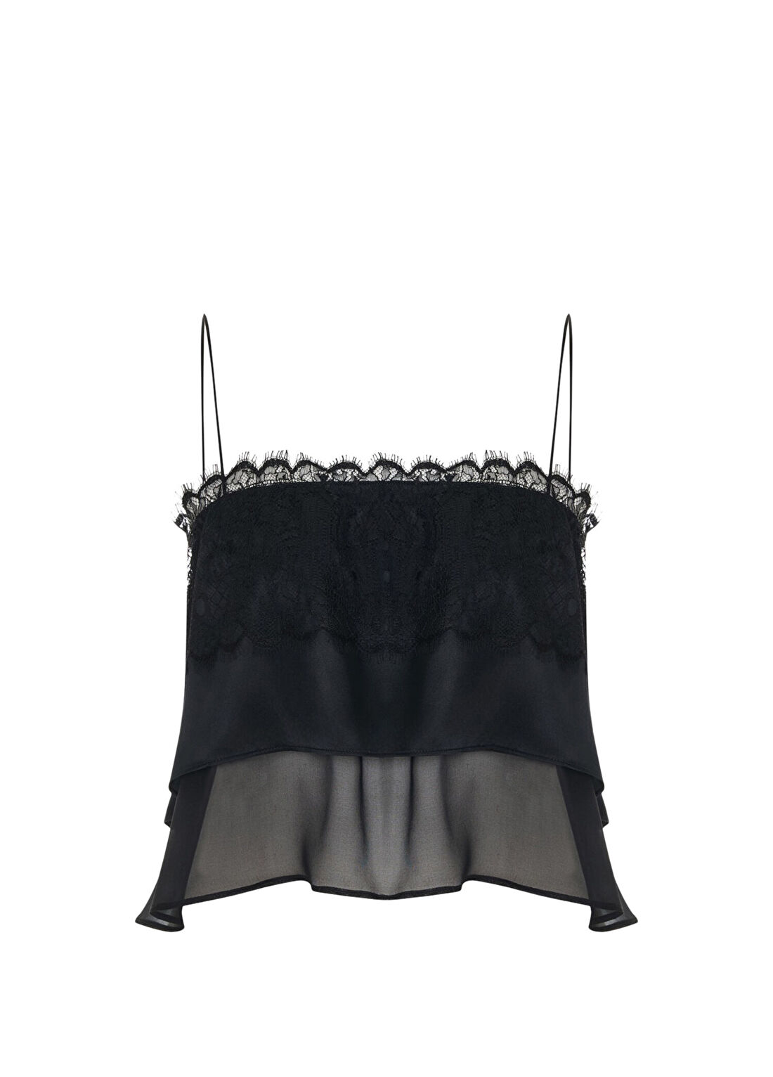 Rawe Carmen Top in Silk Siyah İpek Dantel Kadın Bluz