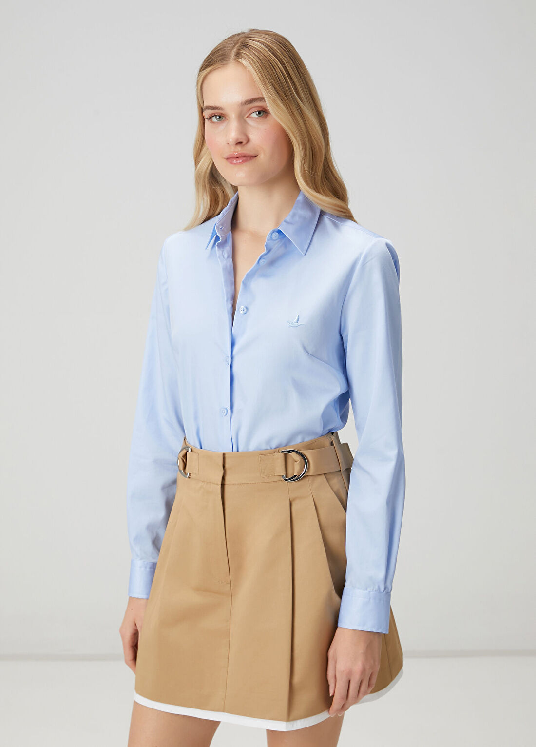 Beymen Club Slim Fit Non-Iron Mavi Gömlek