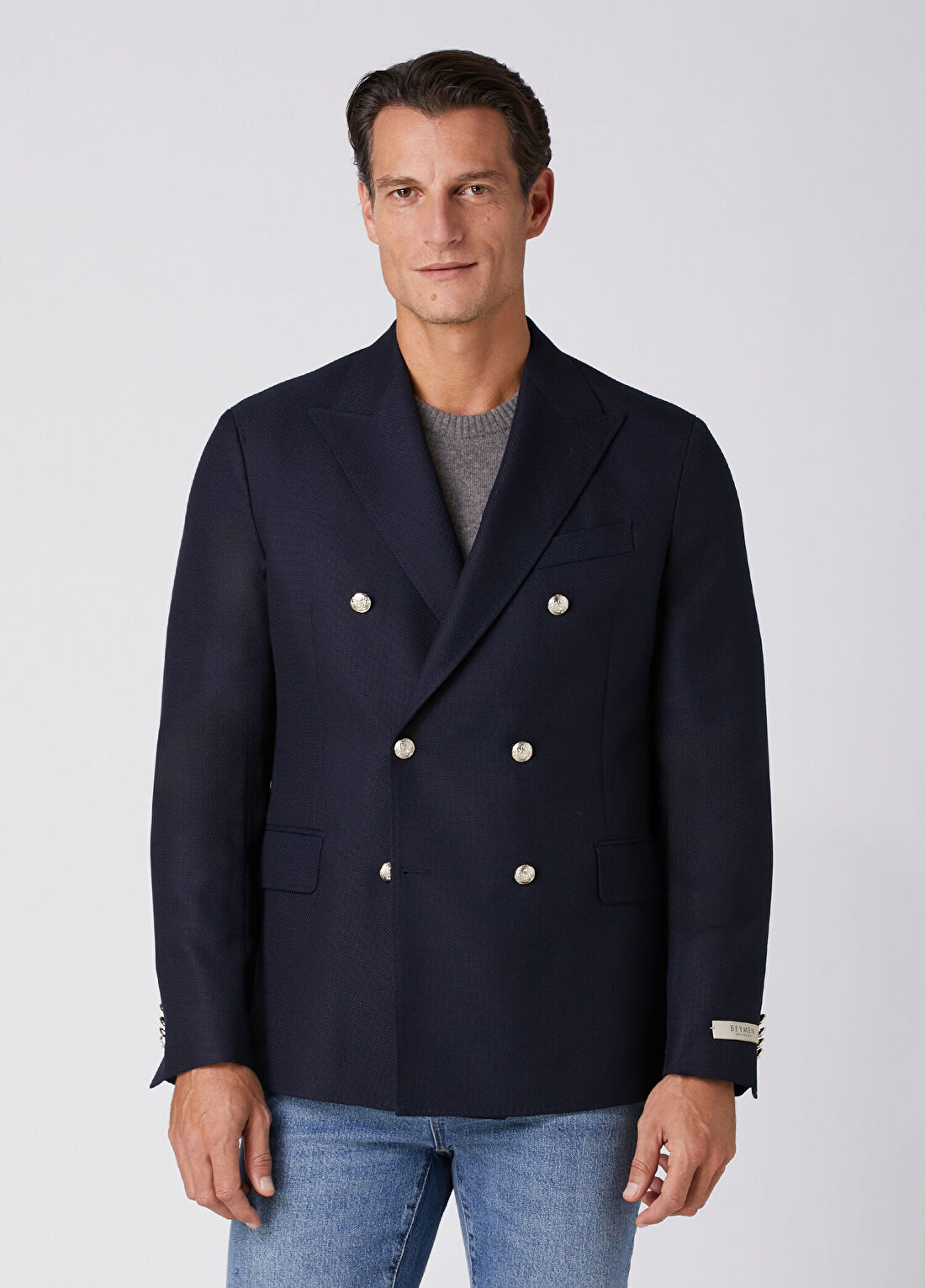 Beymen Collection Drop 7 Lacivert Yün Kruvaze Ceket