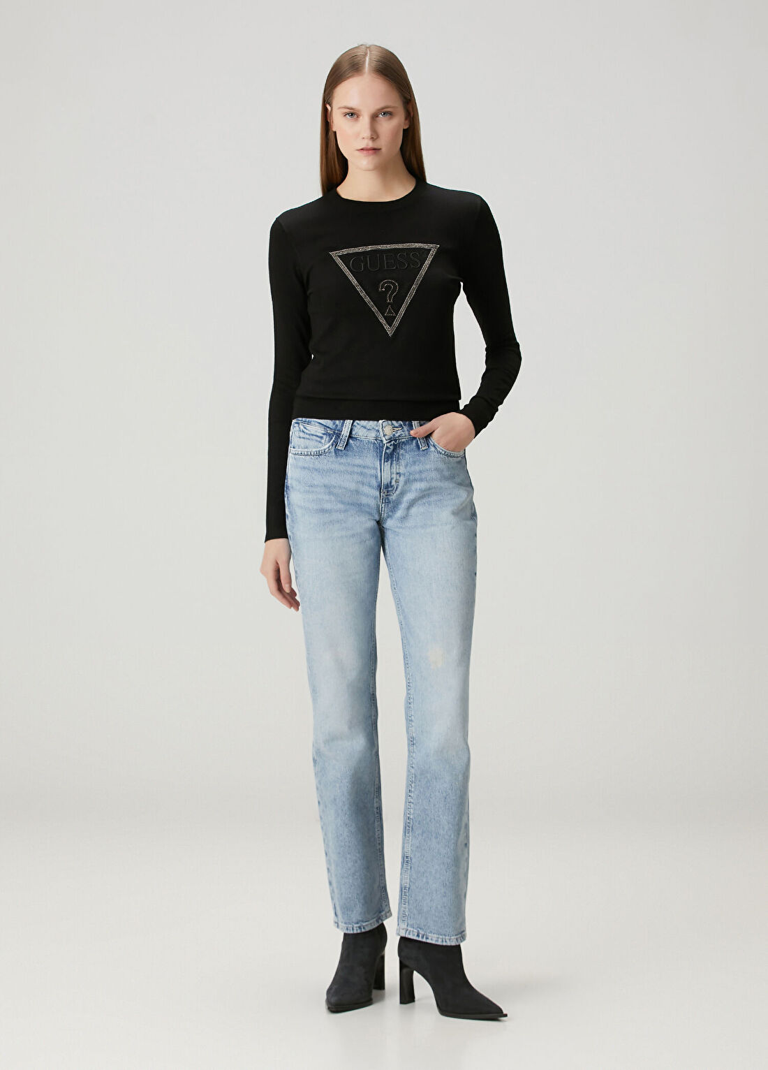 Guess Nicky Regular Fit Mavi Cigarette Jean Pantolon