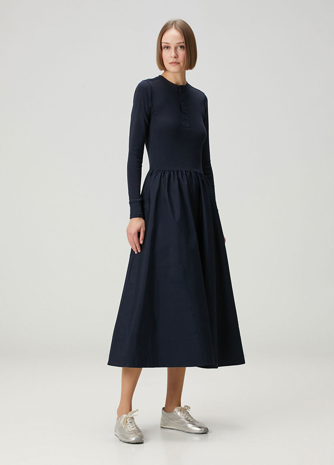 Polo Ralph Lauren Lacivert Midi Elbise