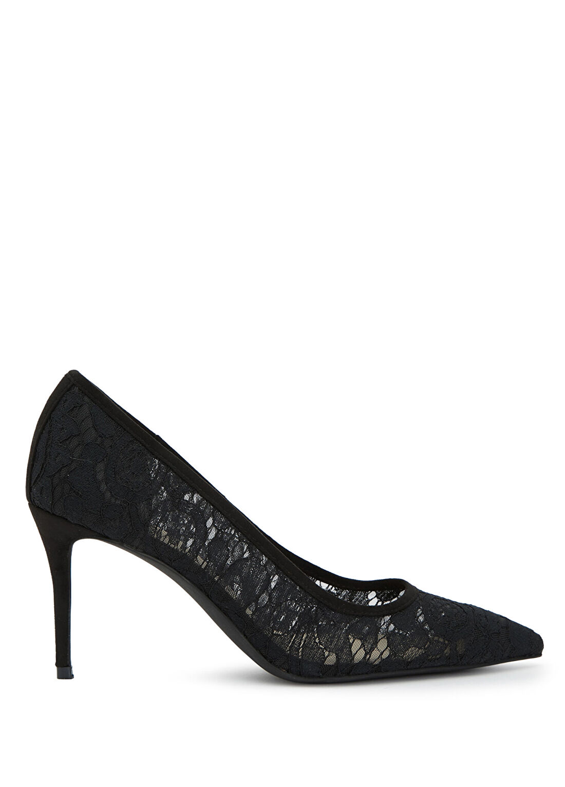 Divarese Siyah Dantelli Stiletto
