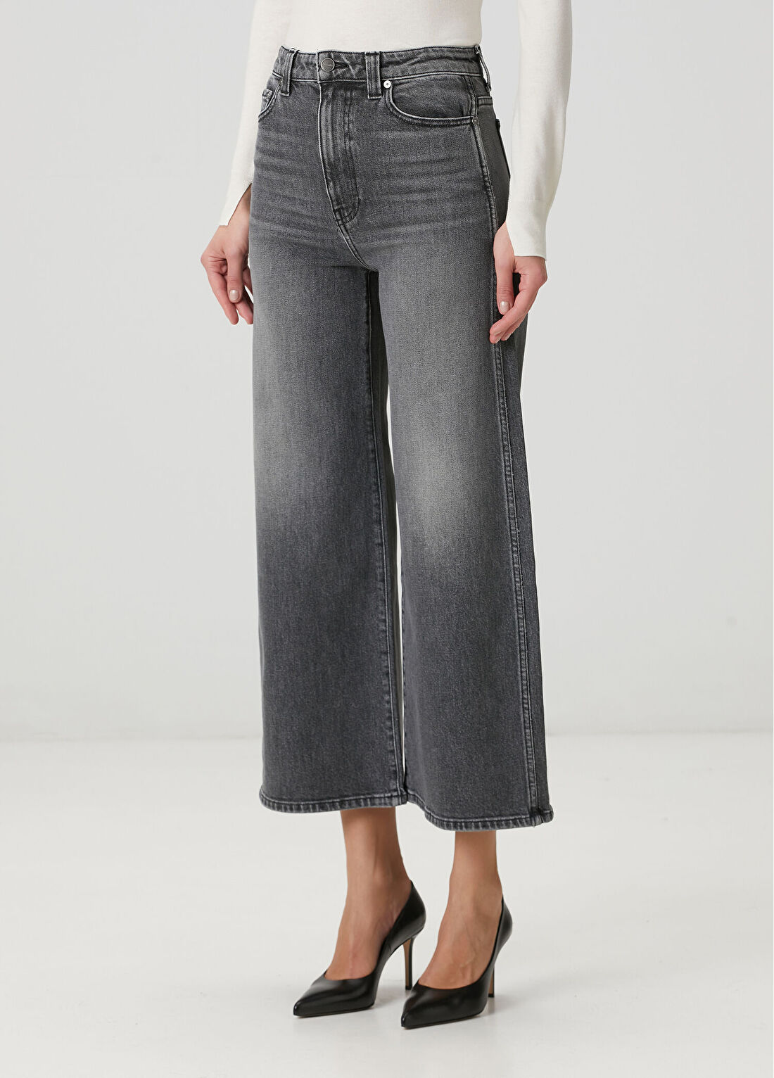 Khaite Delina Siyah Gri Jean Pantolon görsel 3