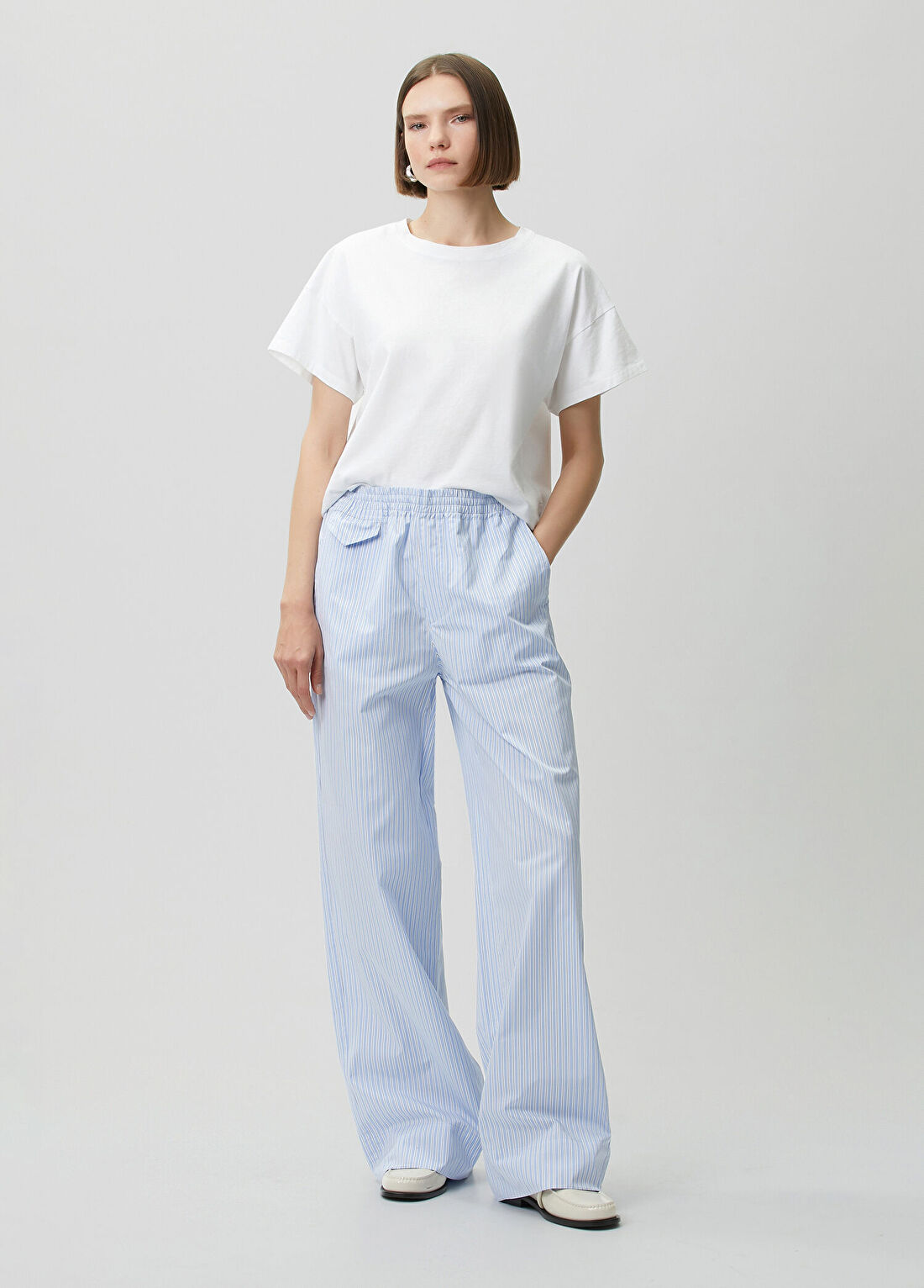 A.P.C. Louise Mavi Beyaz Çizgili Pantolon